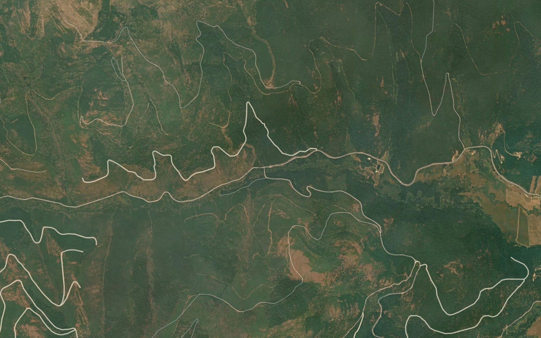 Satellite map of the Swaney Creek