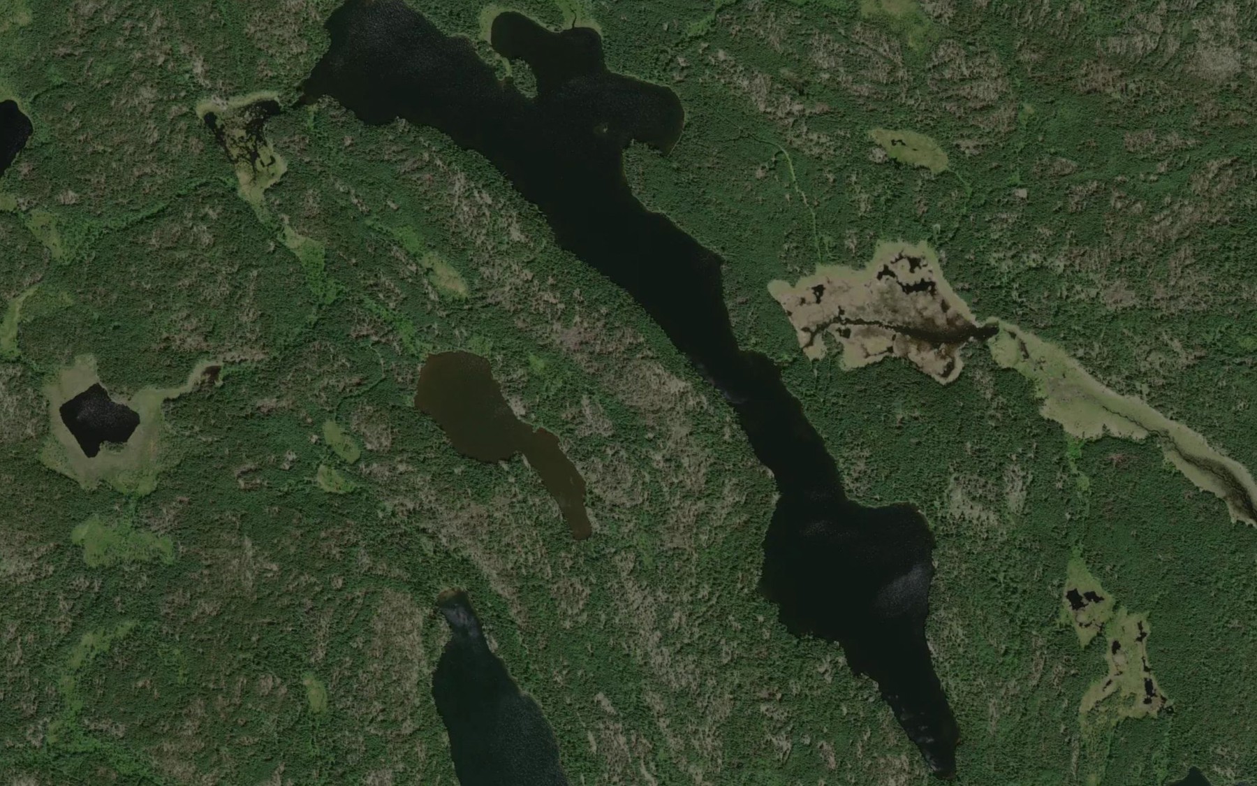 Satellite map of the Swordfish Lake