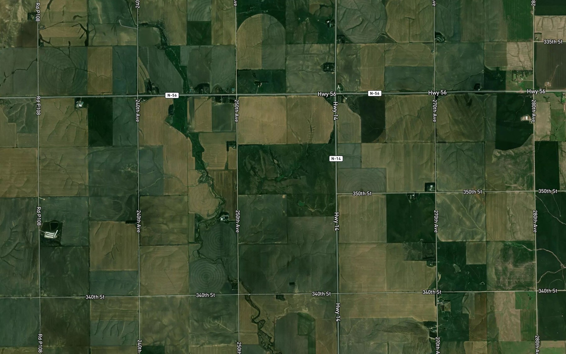 Satellite map of the Goodwater Reservoir