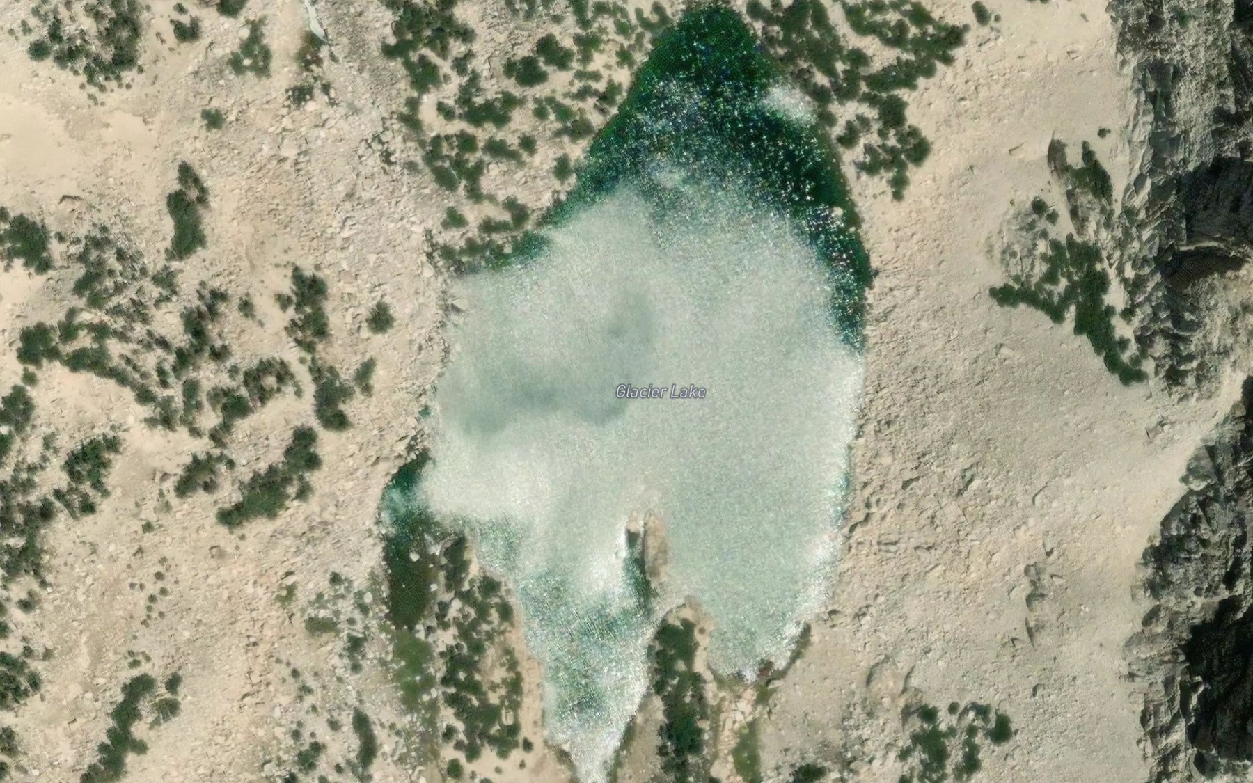 Satellite map of the Glacier Lake
