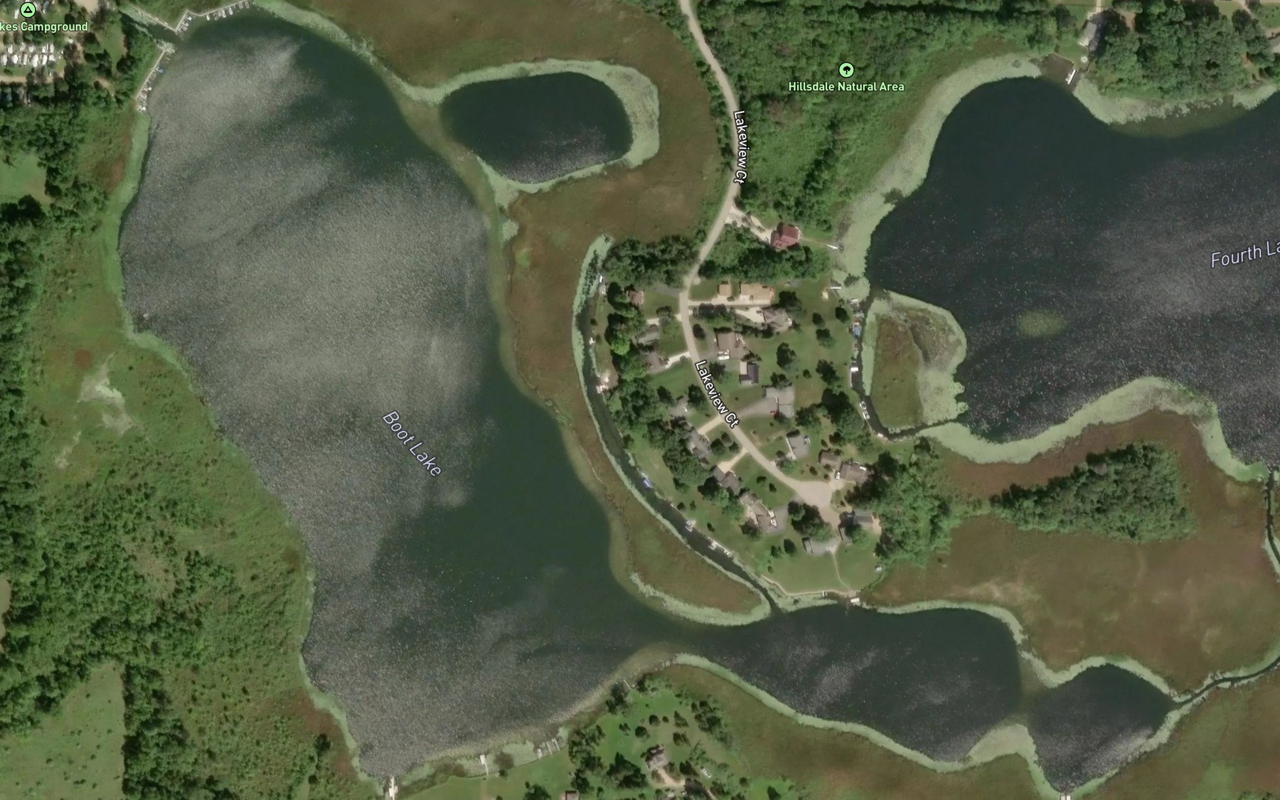 Satellite map of the Boot Lake