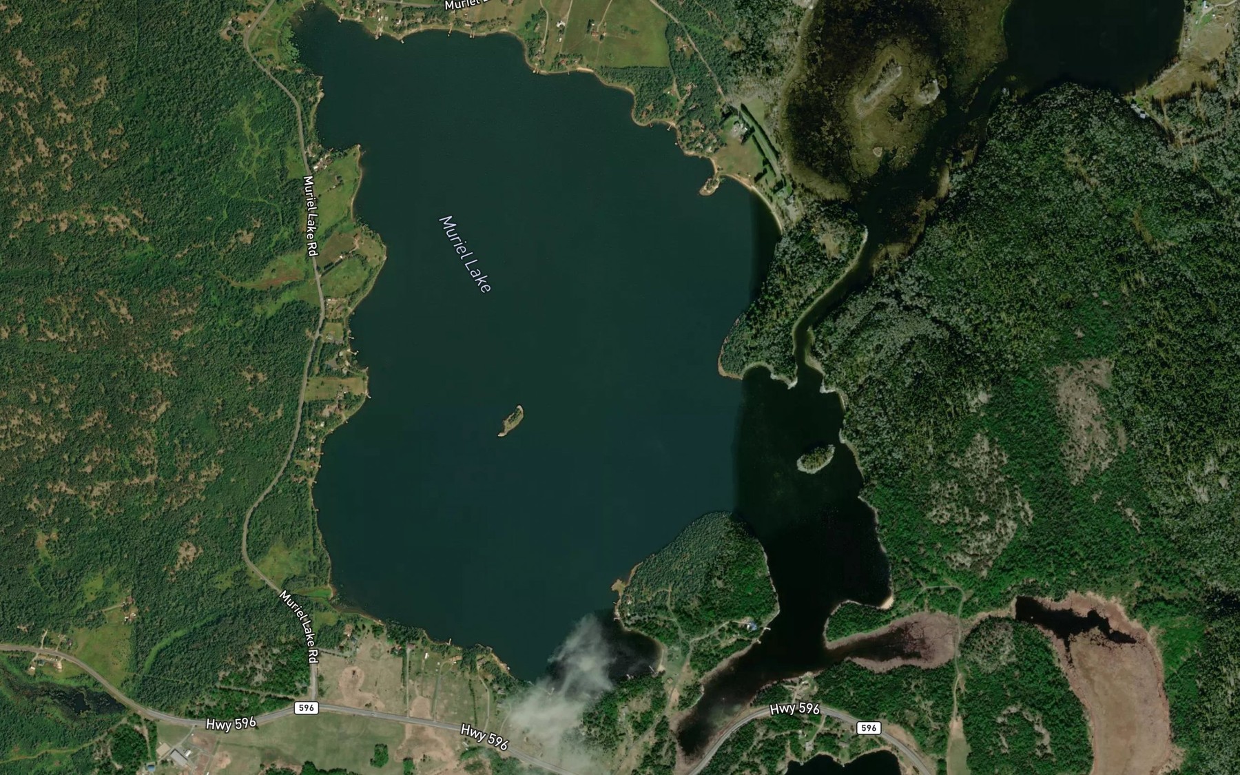 Satellite map of the Muriel Lake