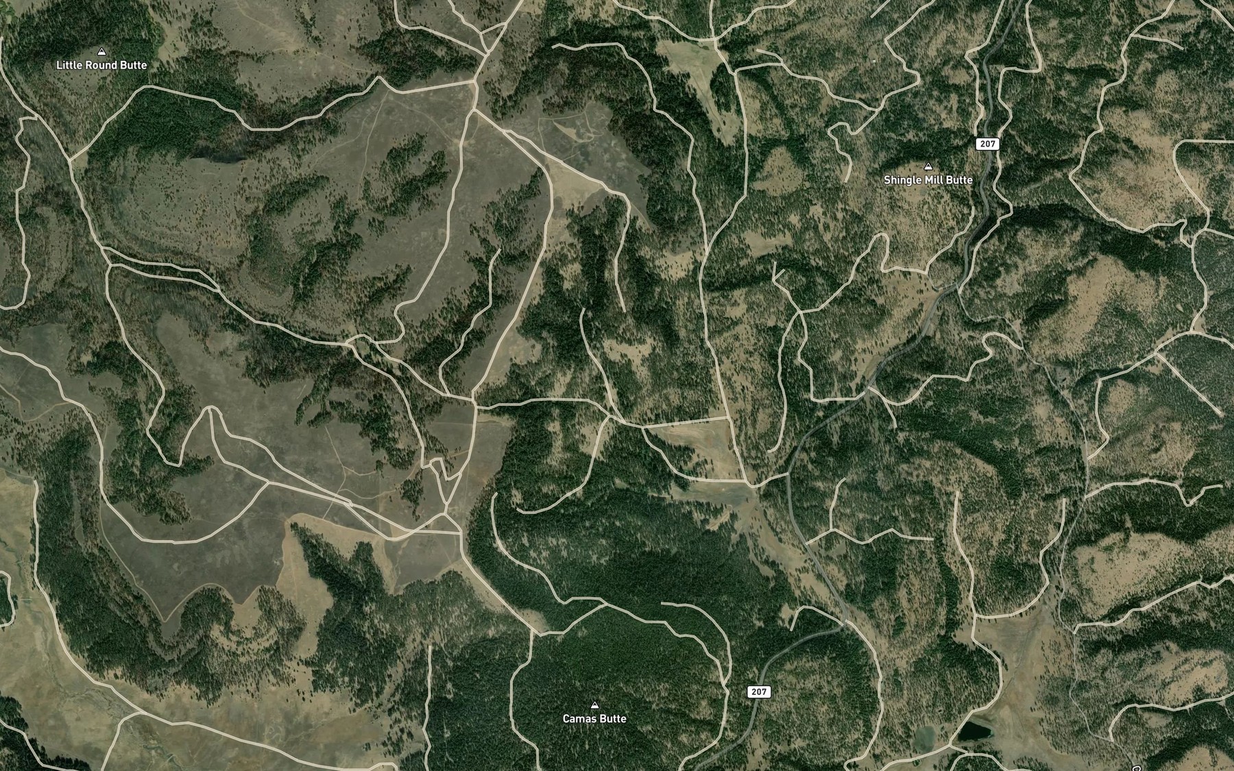 Satellite map of the Hasting Spring