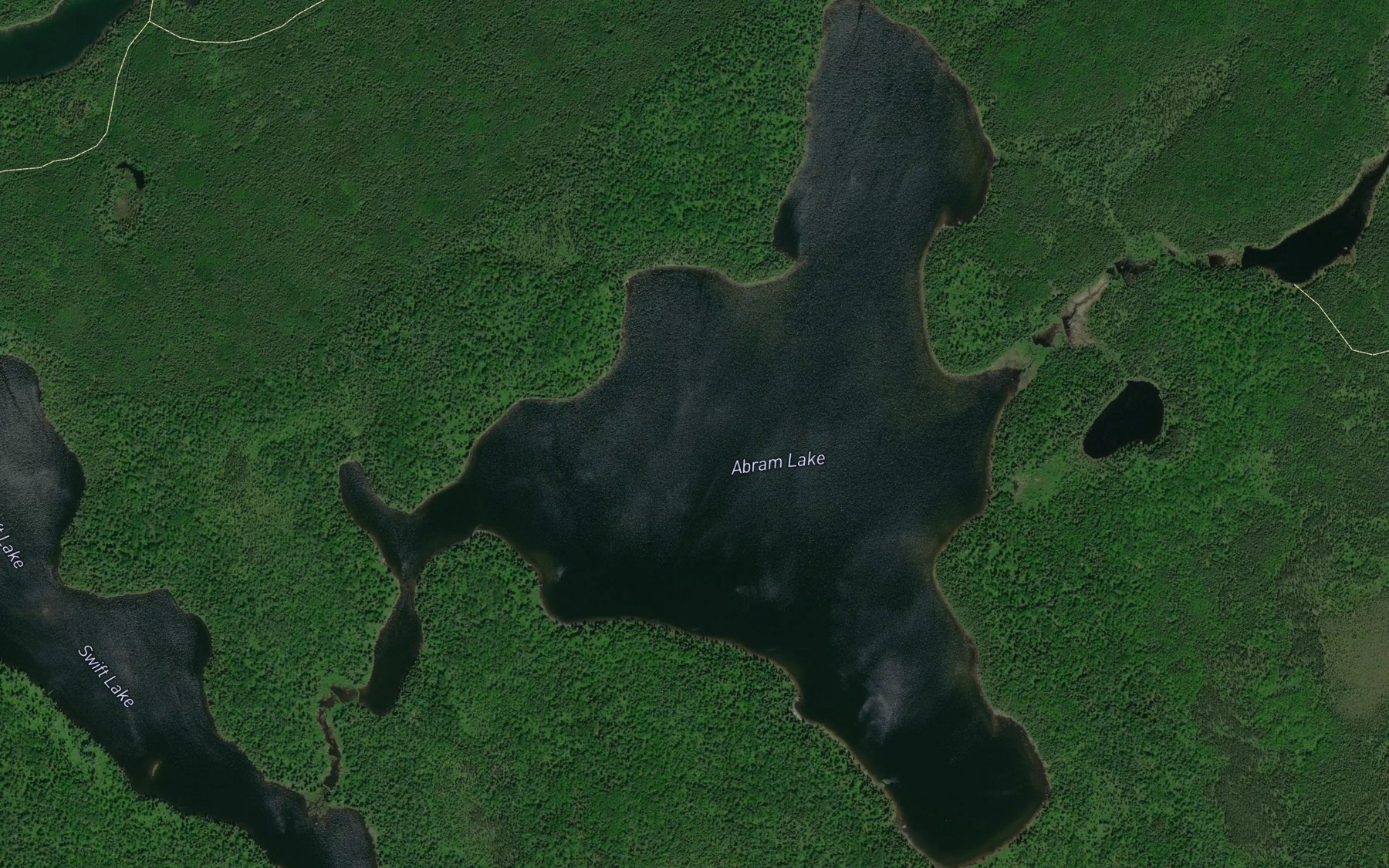 Satellite map of the Abram Lake