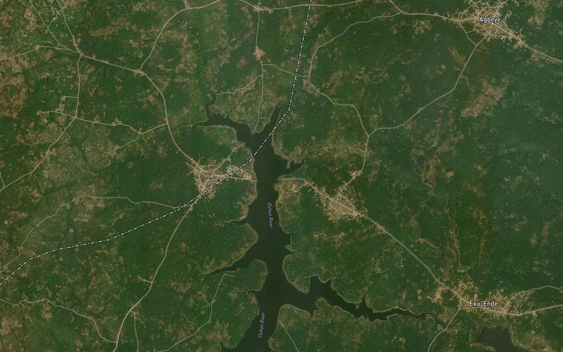 Satellite map of the River Ogun