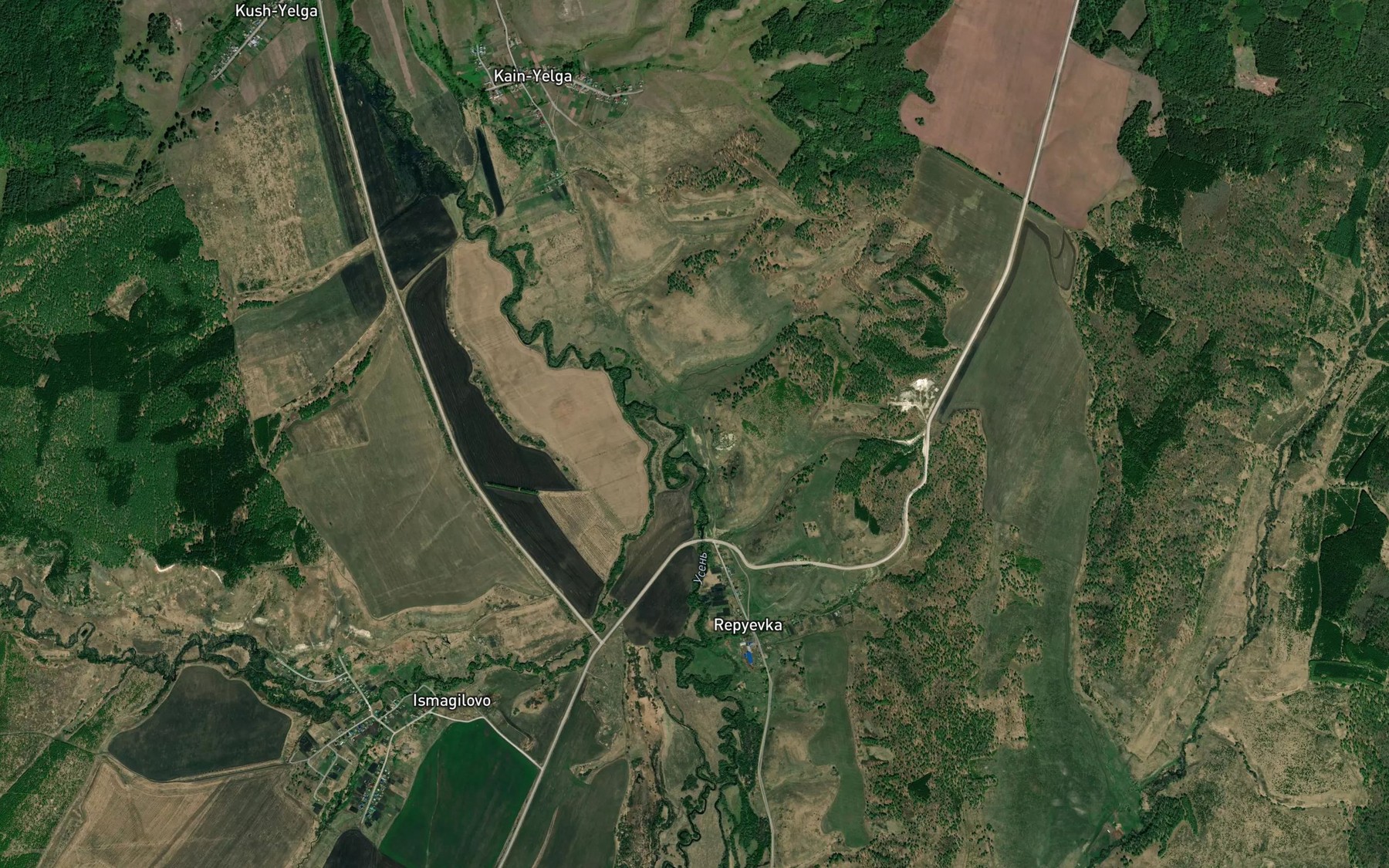 Satellite map of the Arelga