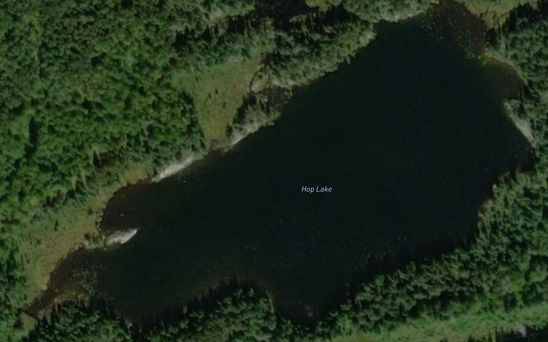 Satellite map of the Hop Lake