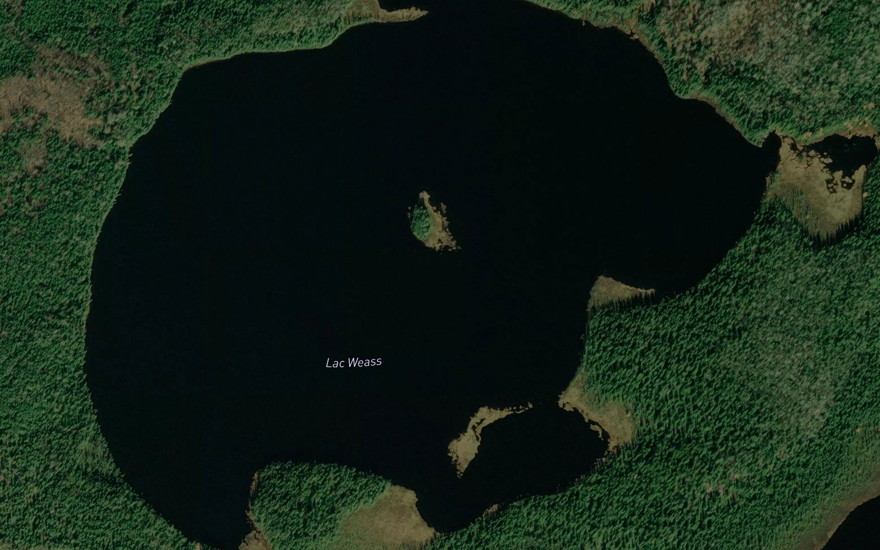 Satellite map of the Lac Weass