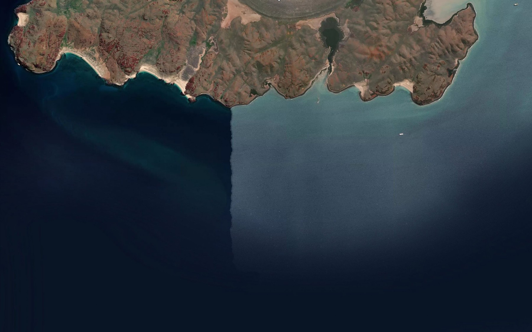 Satellite map of the Enderby Reef