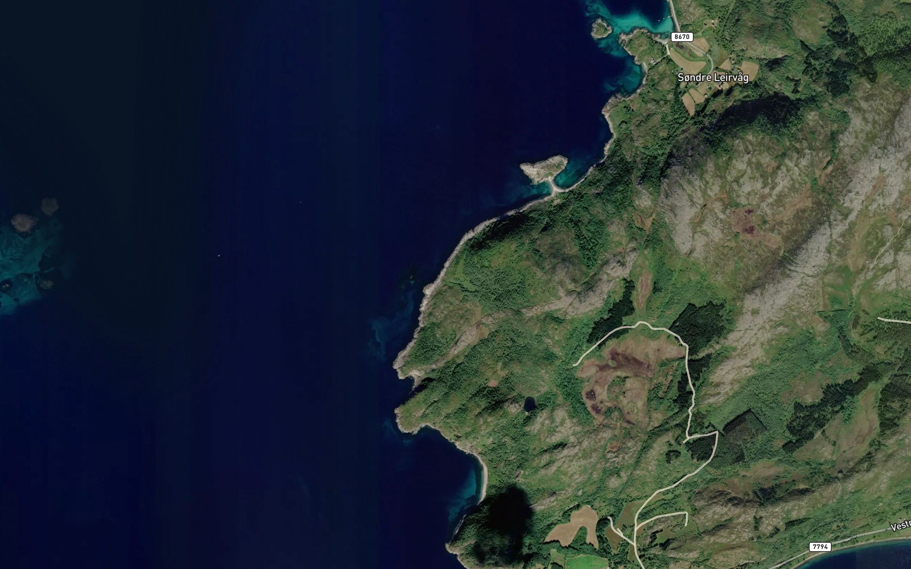 Satellite map of the Svartdalselva