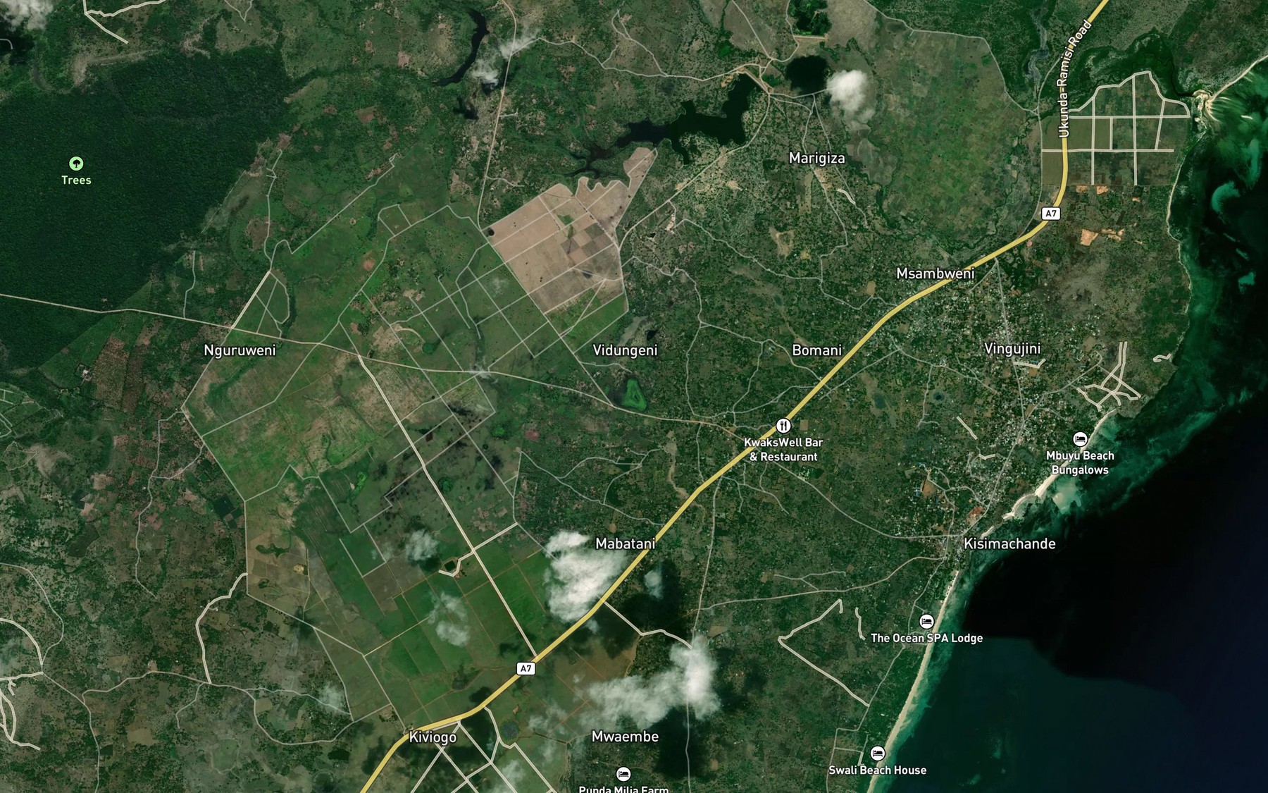 Satellite map of the Lake Nimbodze