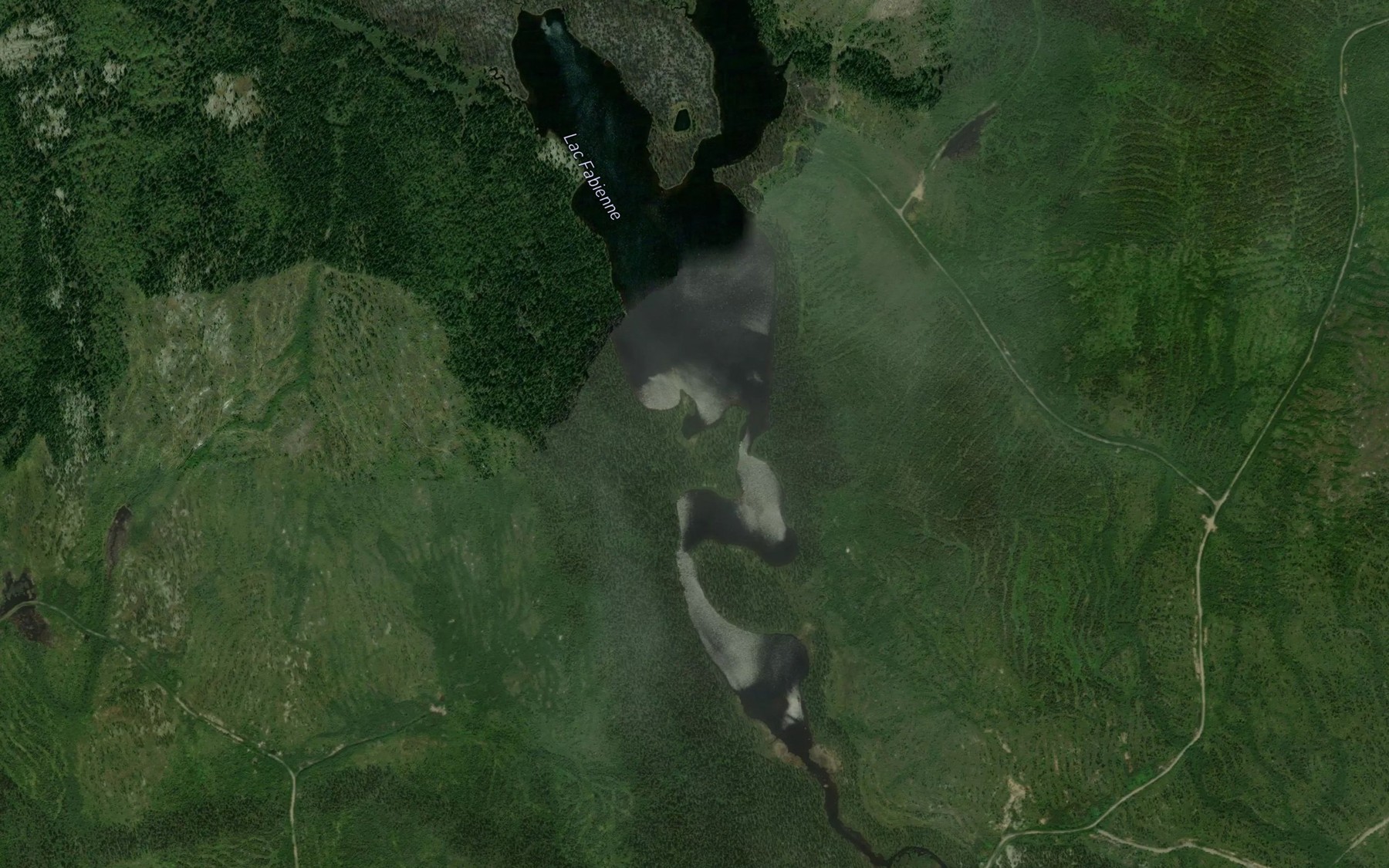 Satellite map of the Lac Fabienne