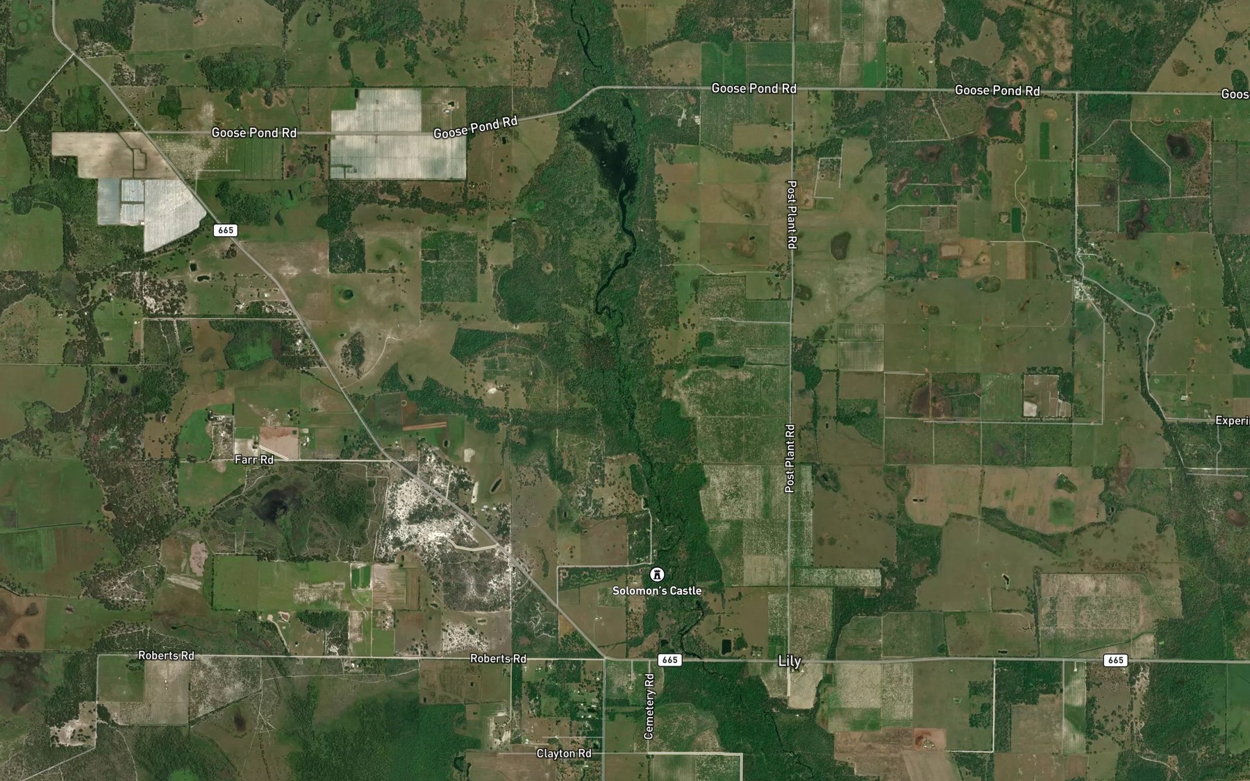 Satellite map of the Osborn Branch