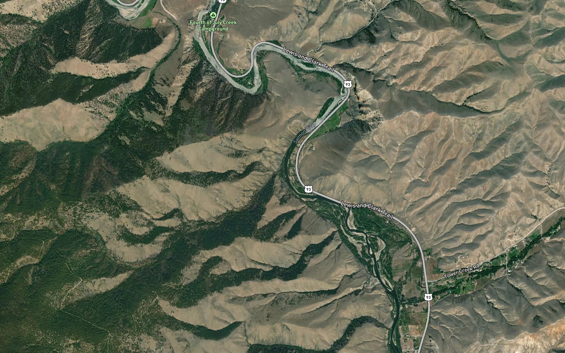 Satellite map of the Comet Creek