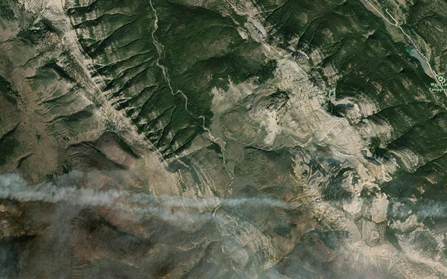 Satellite map of the Park Creek