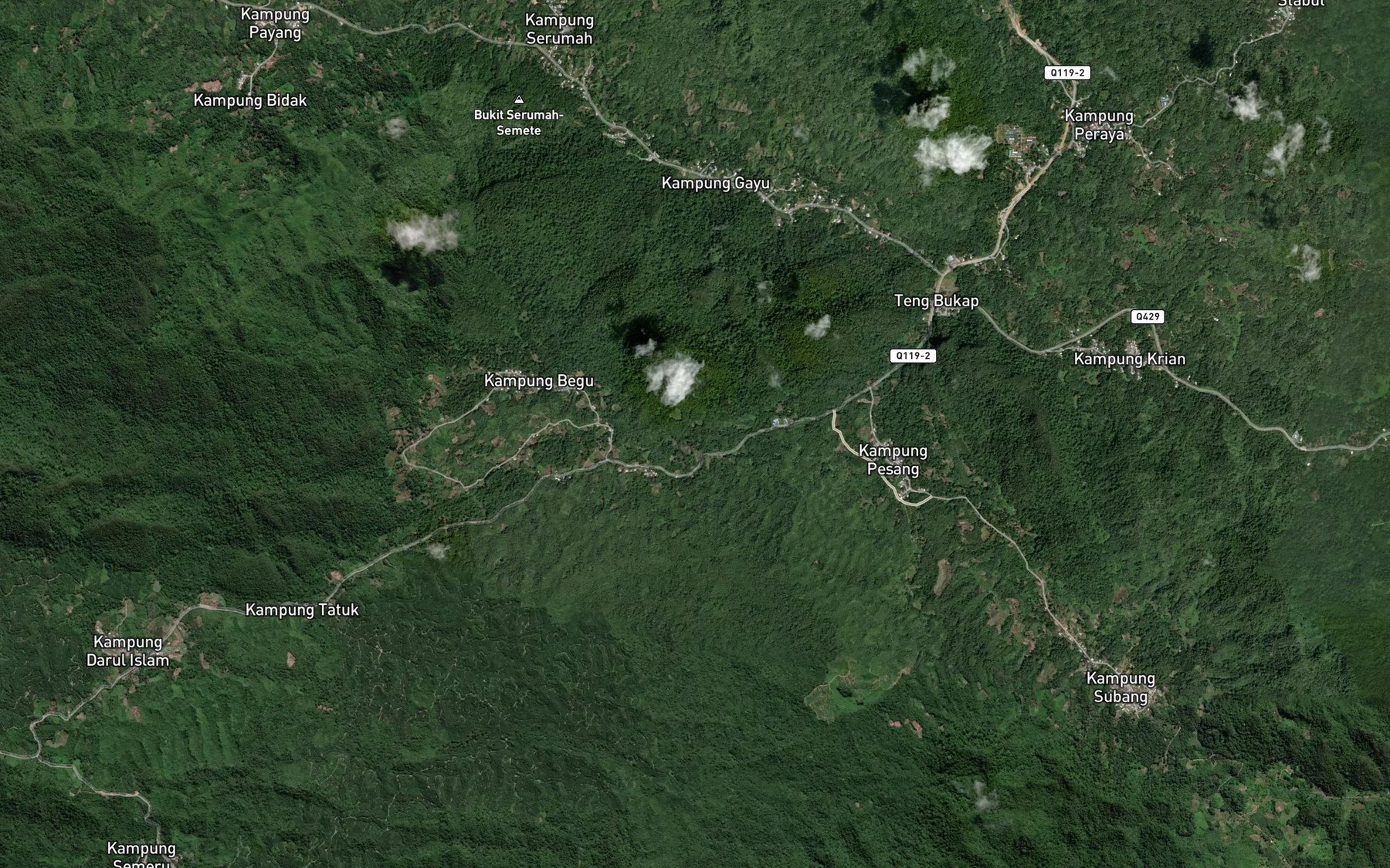 Satellite map of the Sungai Begu