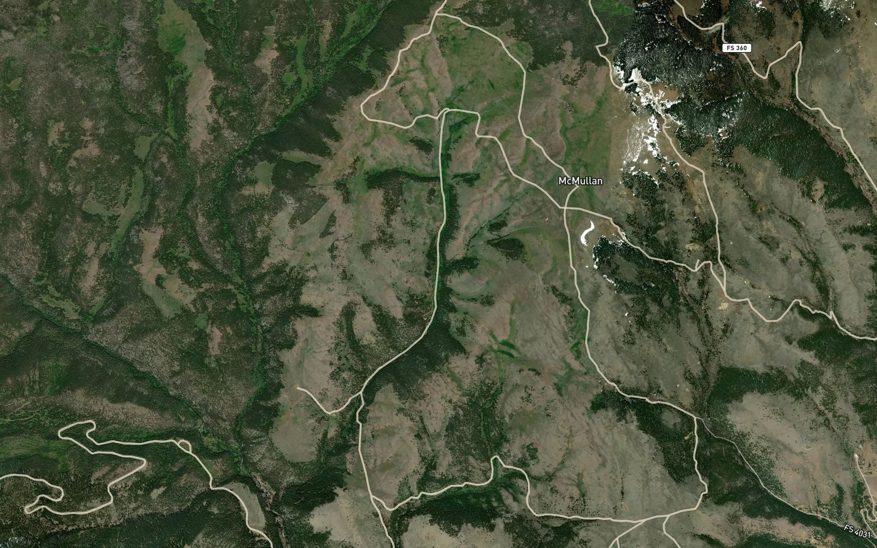 Satellite map of the Sheep Creek