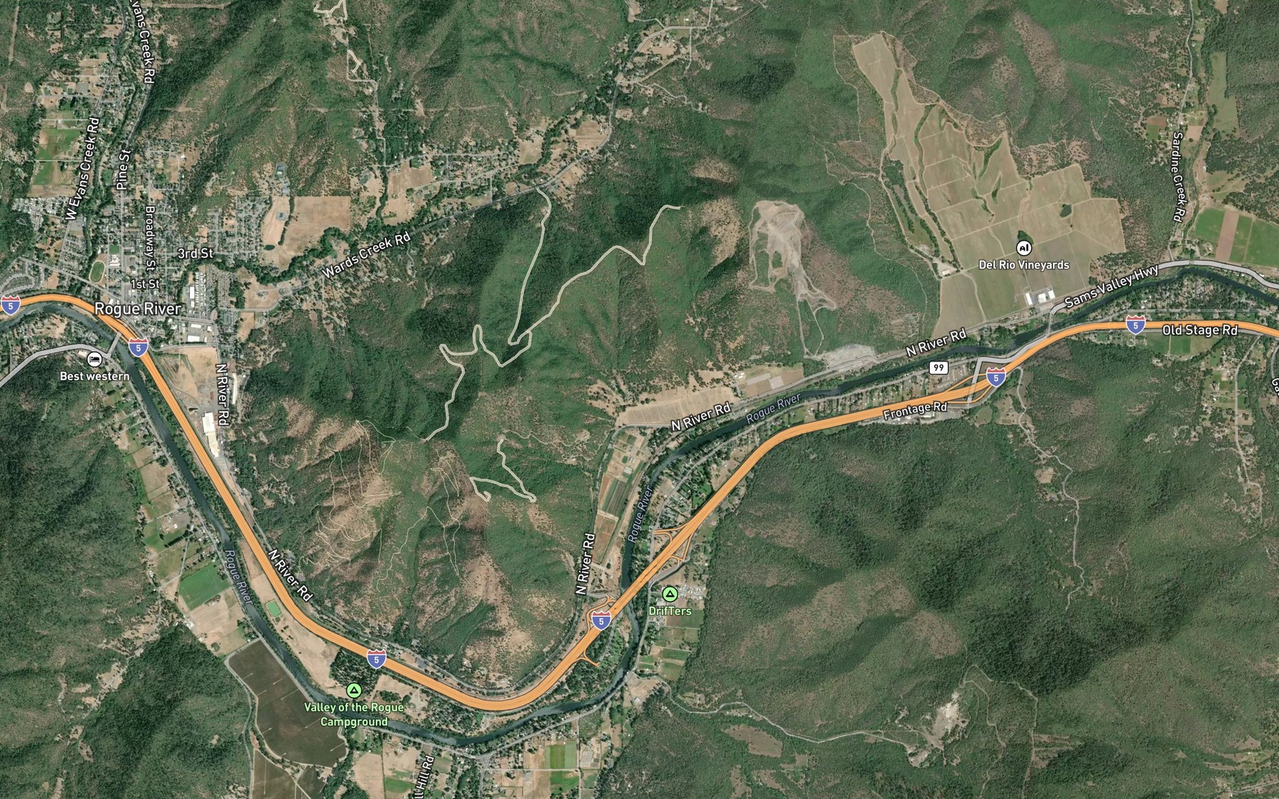 Satellite map of the McCollum Reservoir