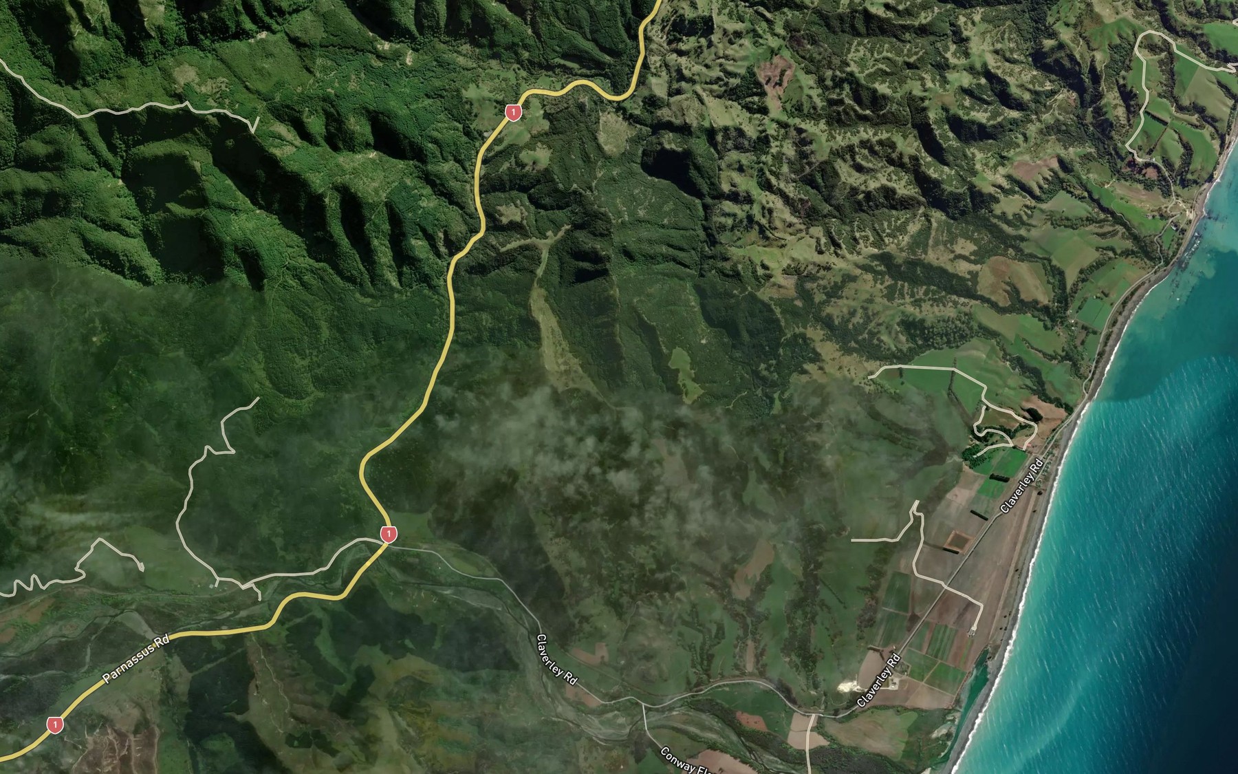 Satellite map of the Derek Stream