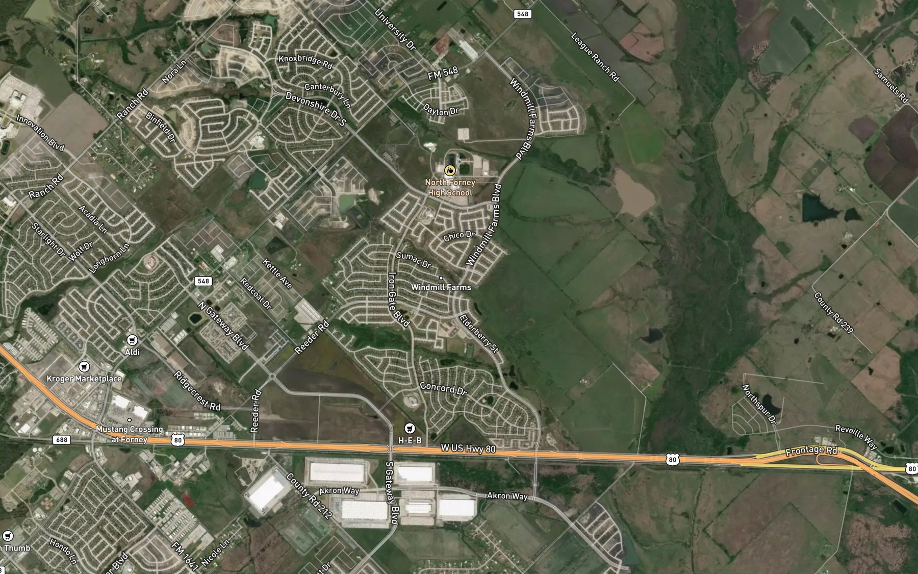 Satellite map of the Soil Conservation Service Site 21a Reservoir