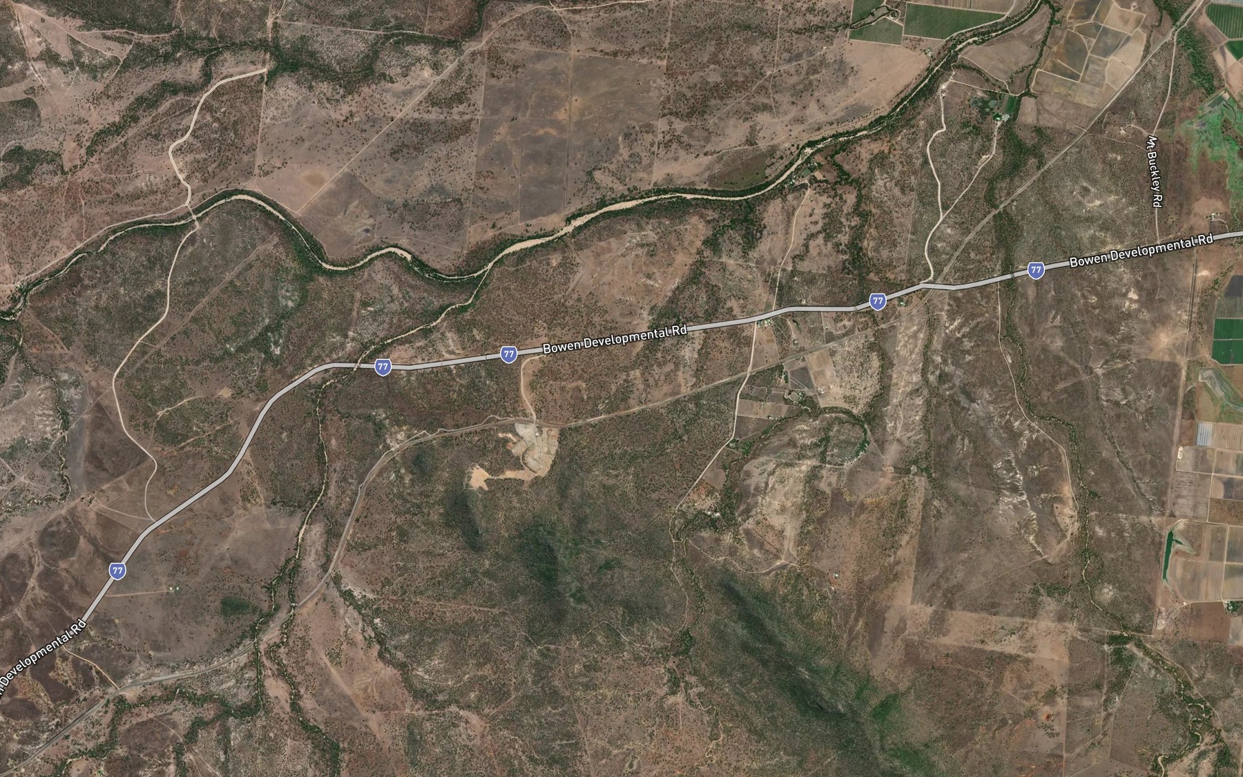 Satellite map of the Wall Creek