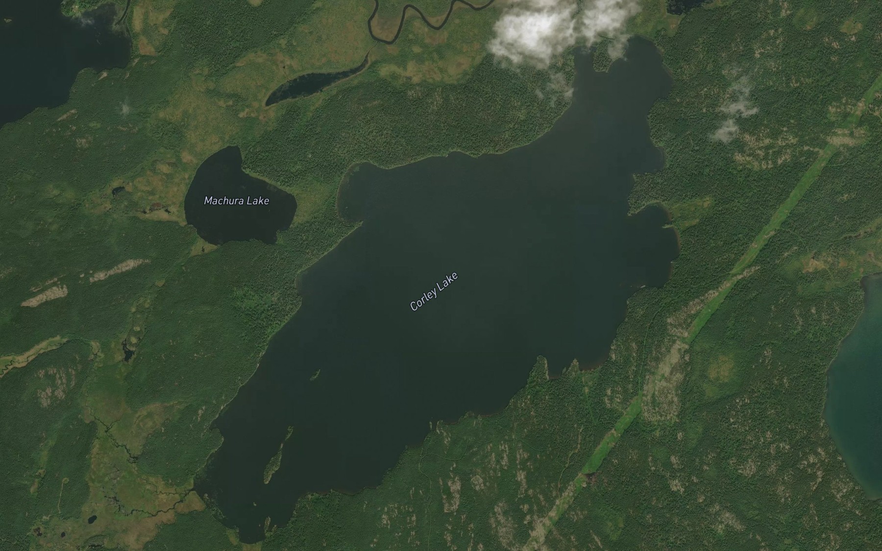 Satellite map of the Corley Lake