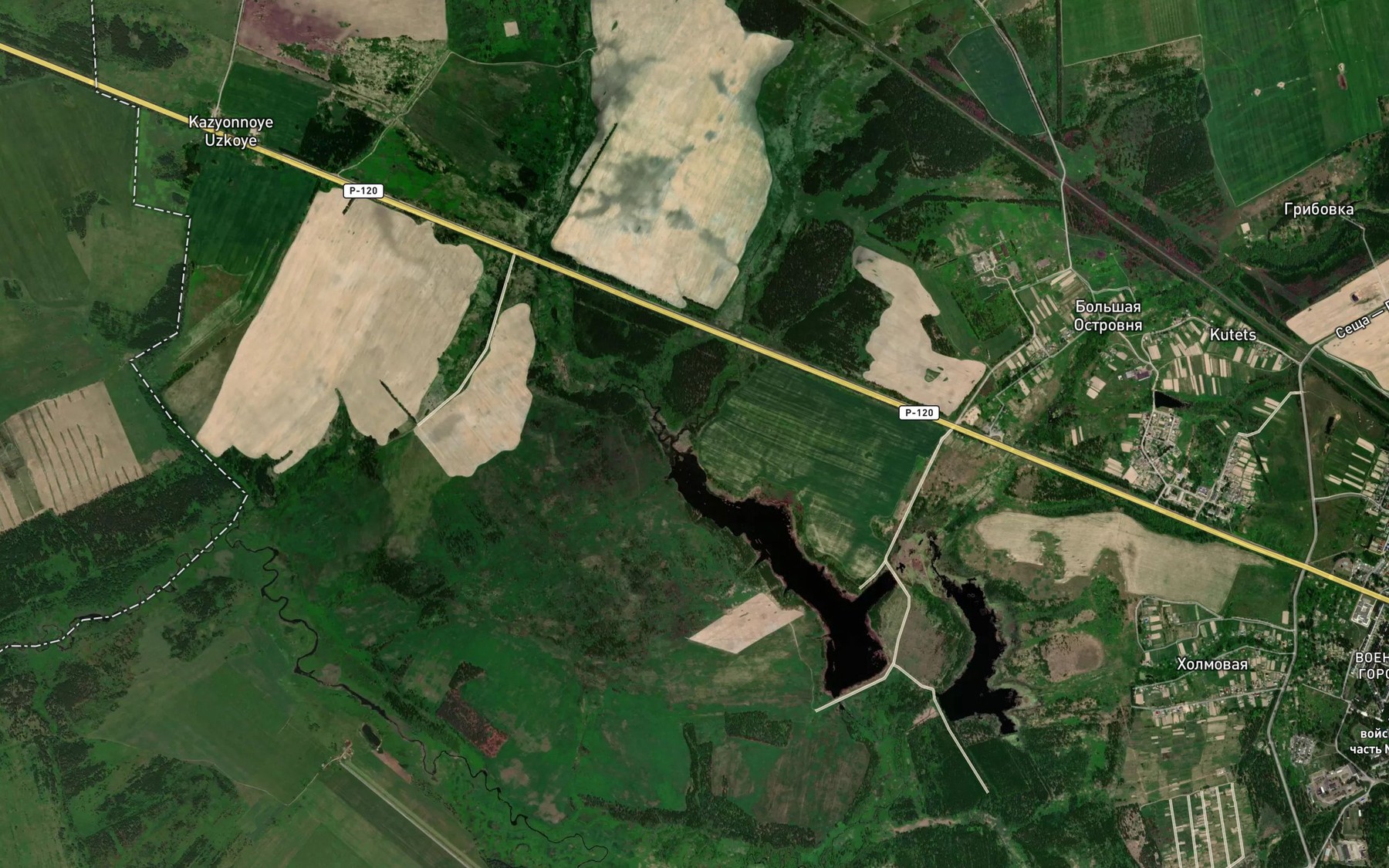 Satellite map of the Seslavka