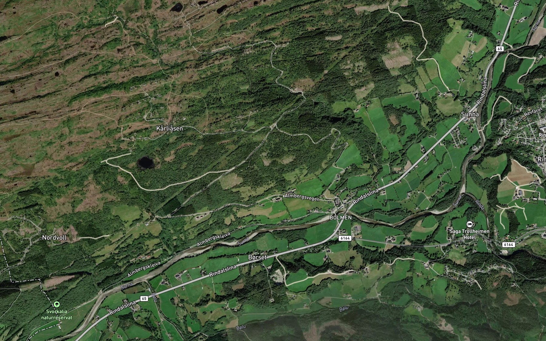 Satellite map of the Husbekken