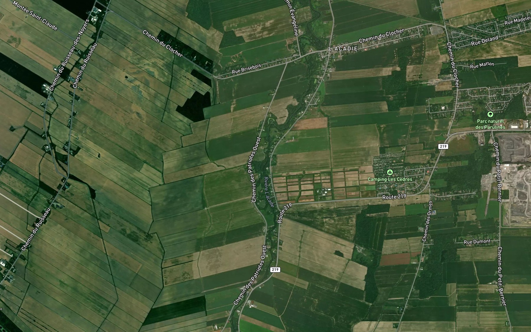 Satellite map of the Ruisseau Brunelle