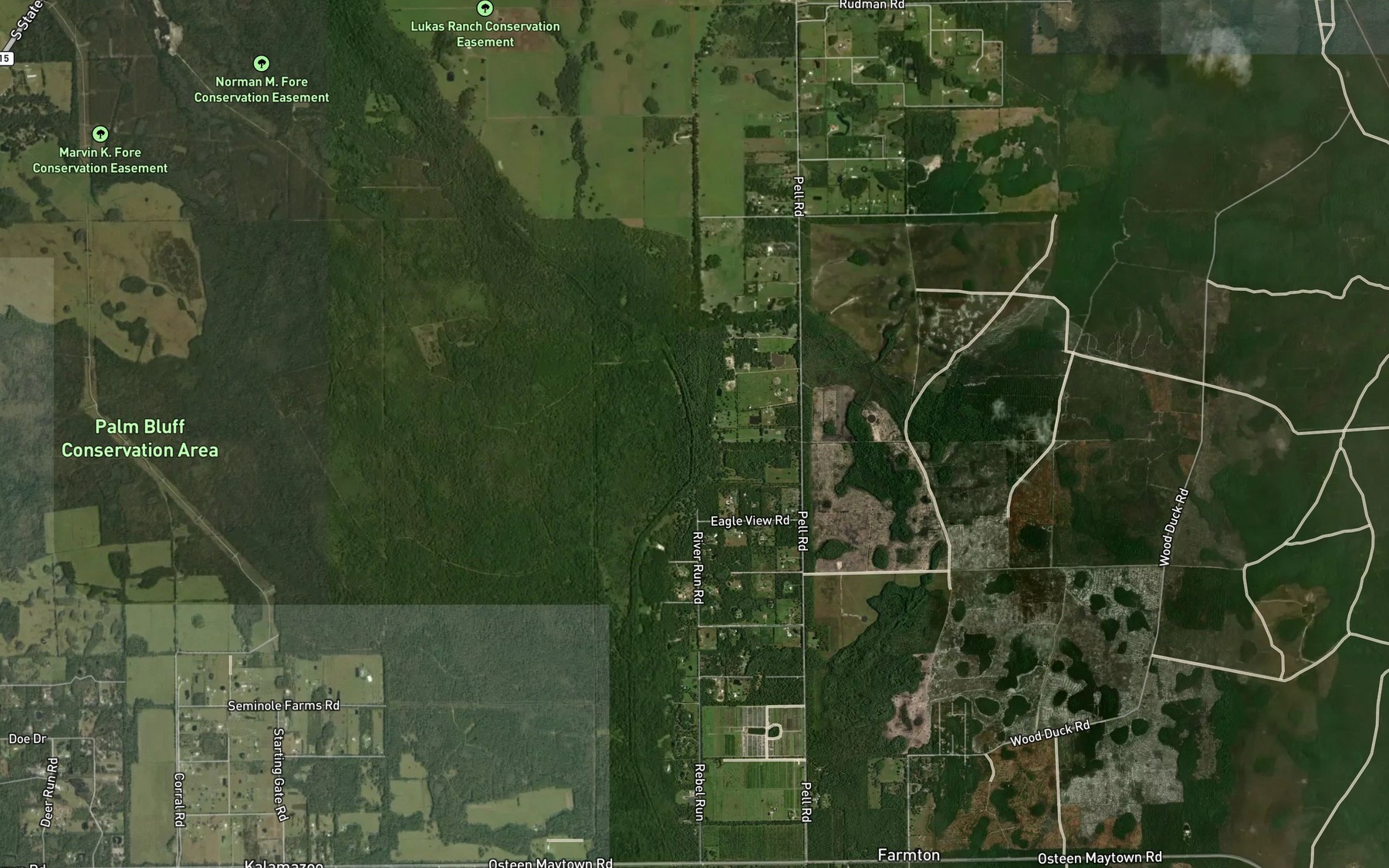 Satellite map of the Sandy Drain