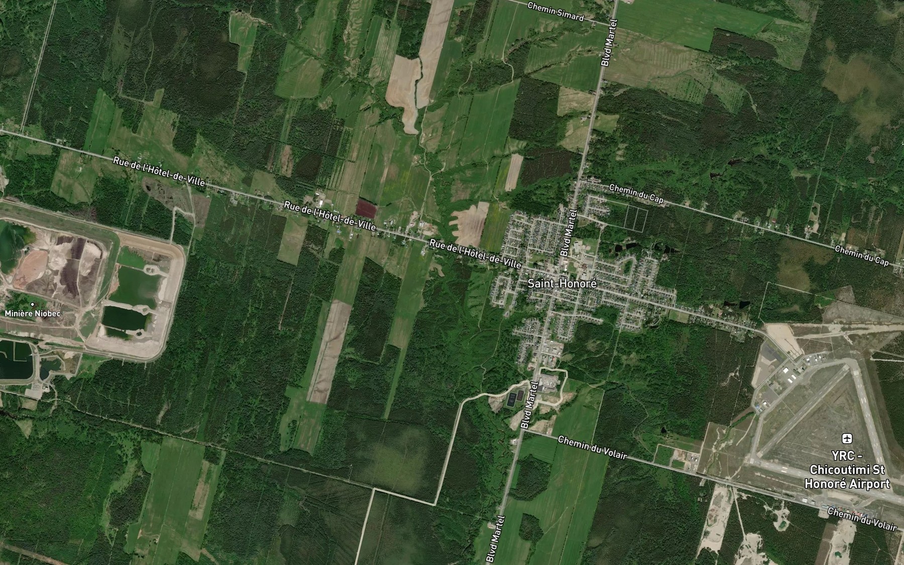 Satellite map of the Ruisseau Jos-Simard