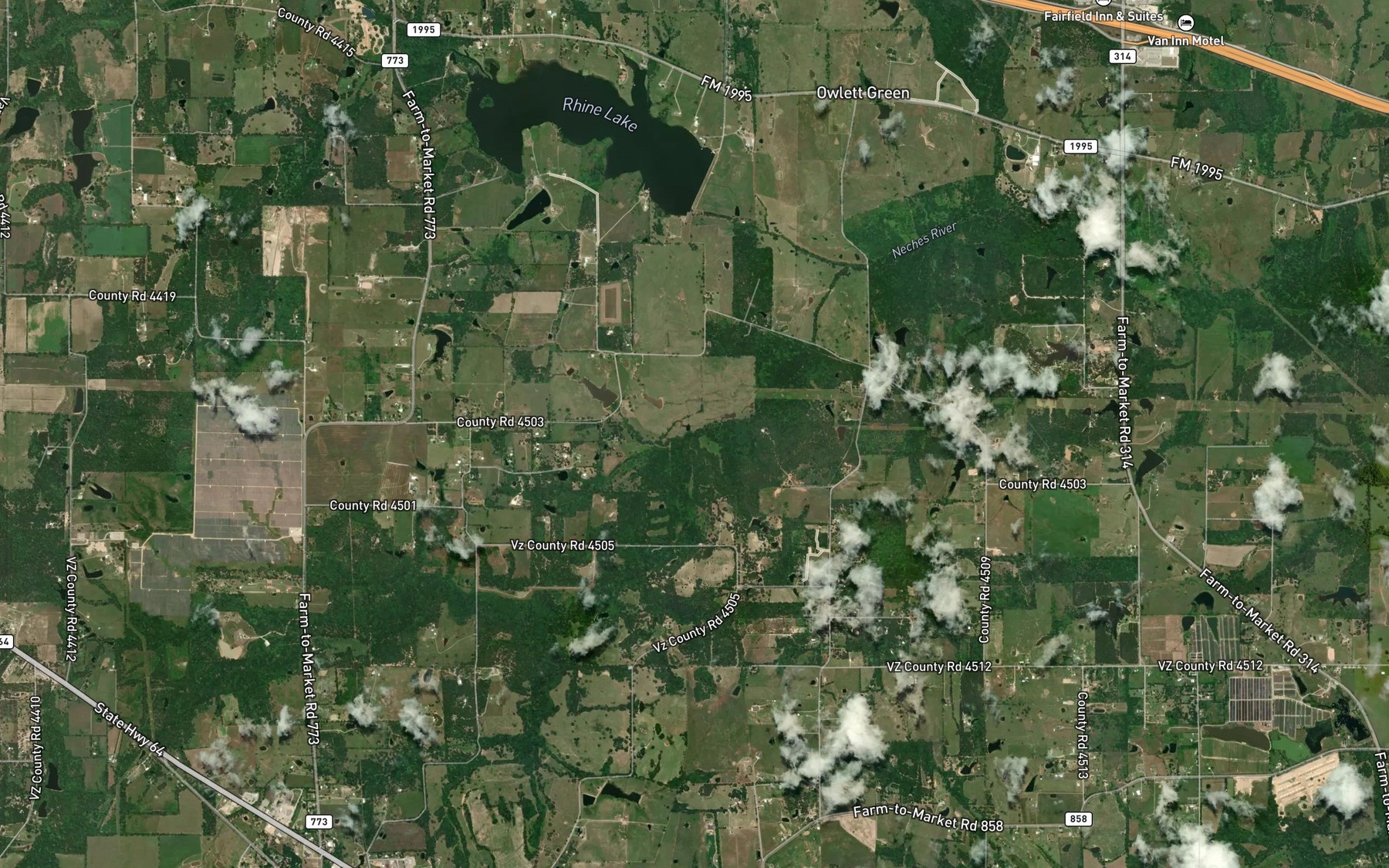 Satellite map of the Sour Branch