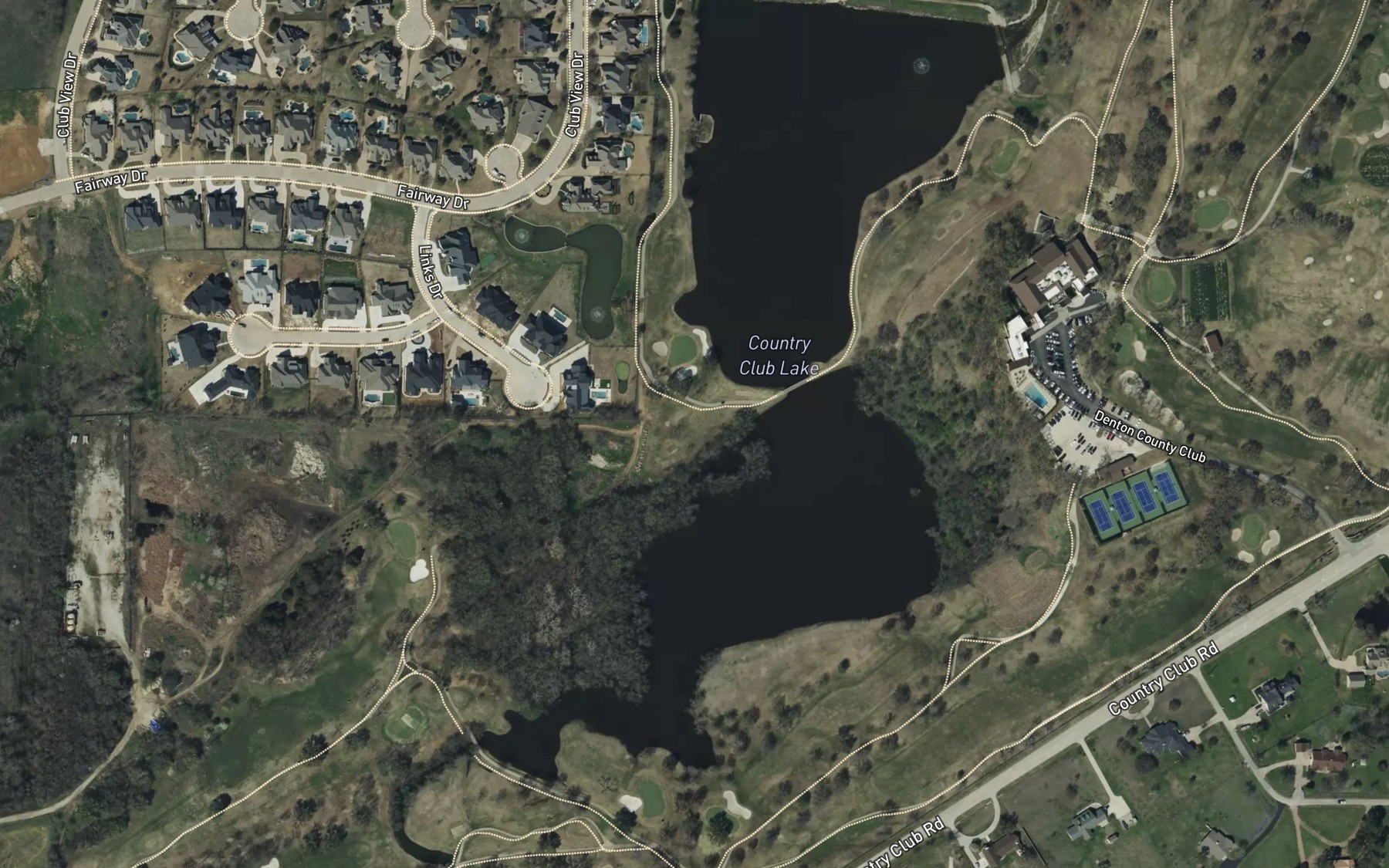 Satellite map of the Country Club Lake