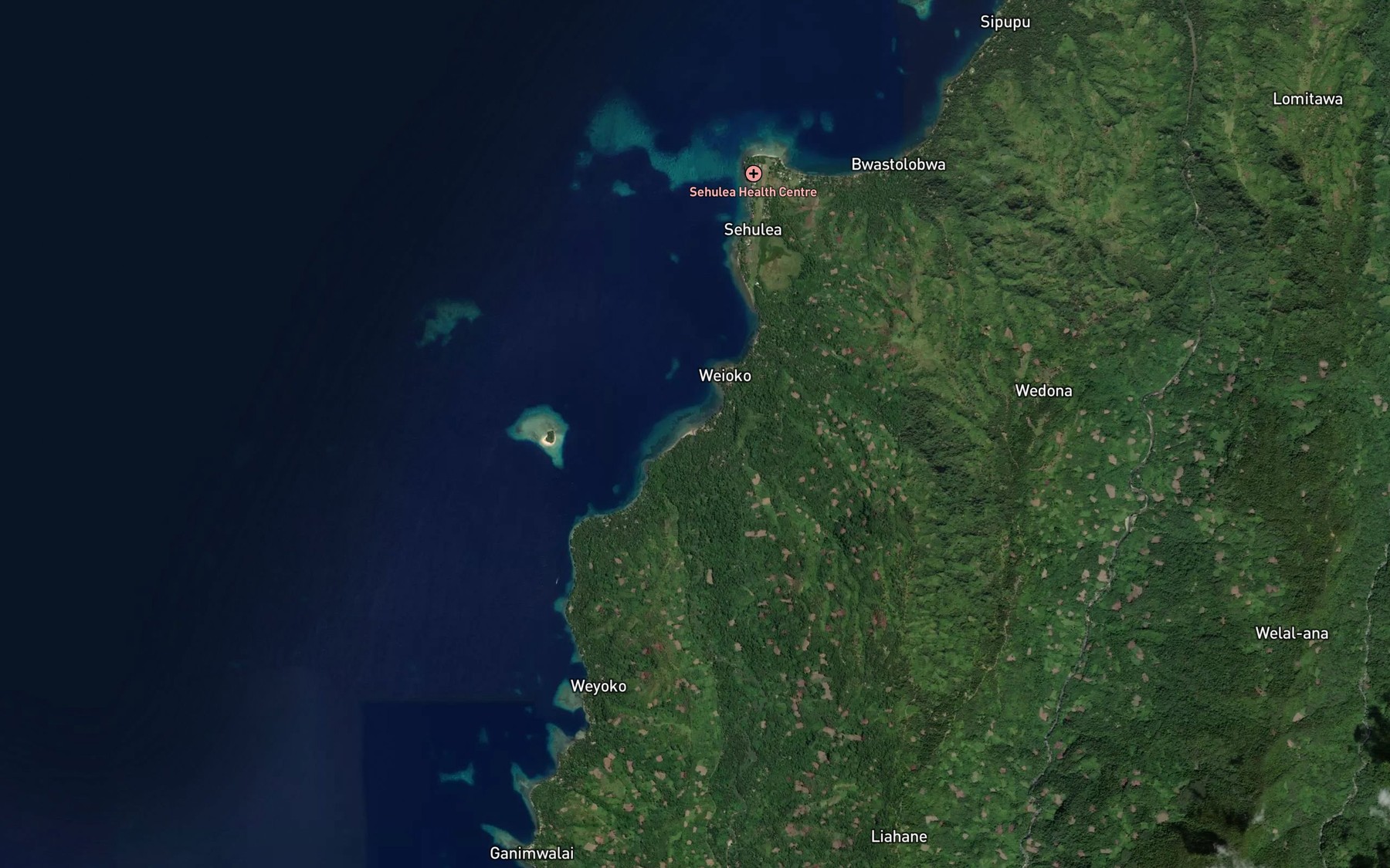Satellite map of the Ibuwar River