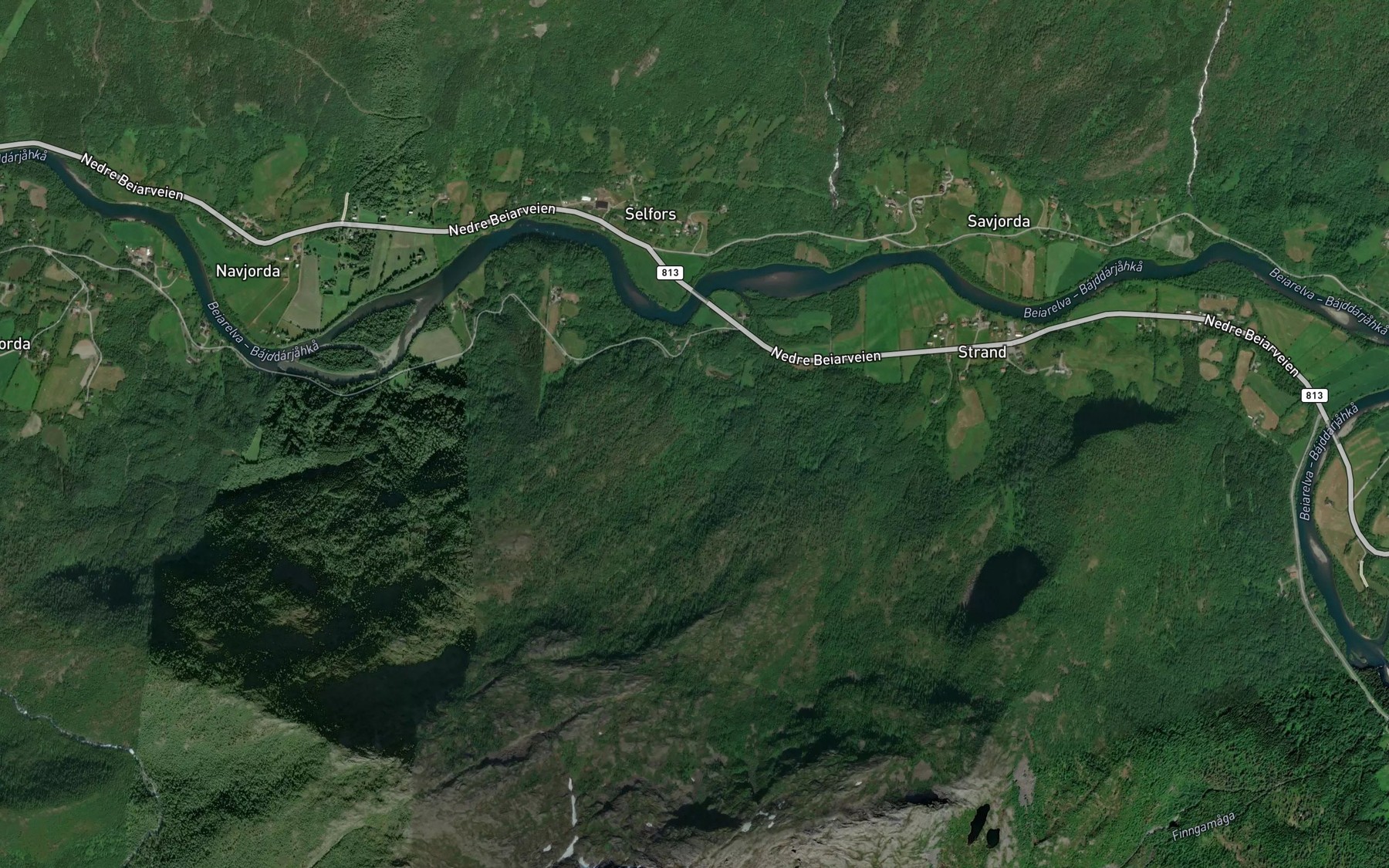 Satellite map of the Flabergaga