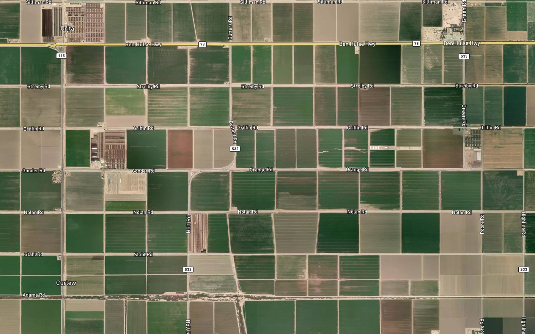 Satellite map of the Orange Lateral