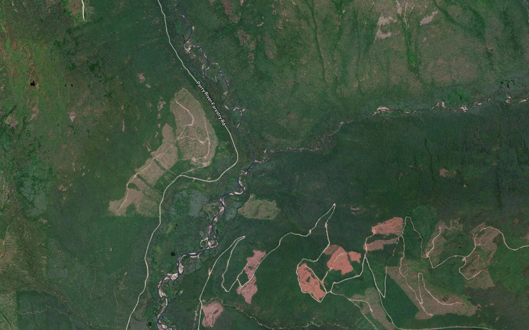 Satellite map of the Bews Creek