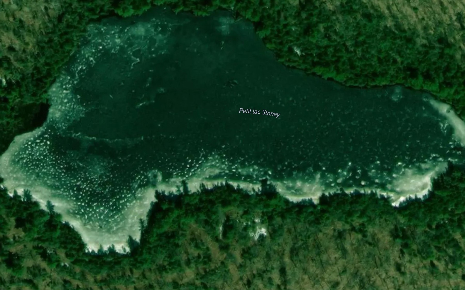 Satellite map of the Petit lac Stoney