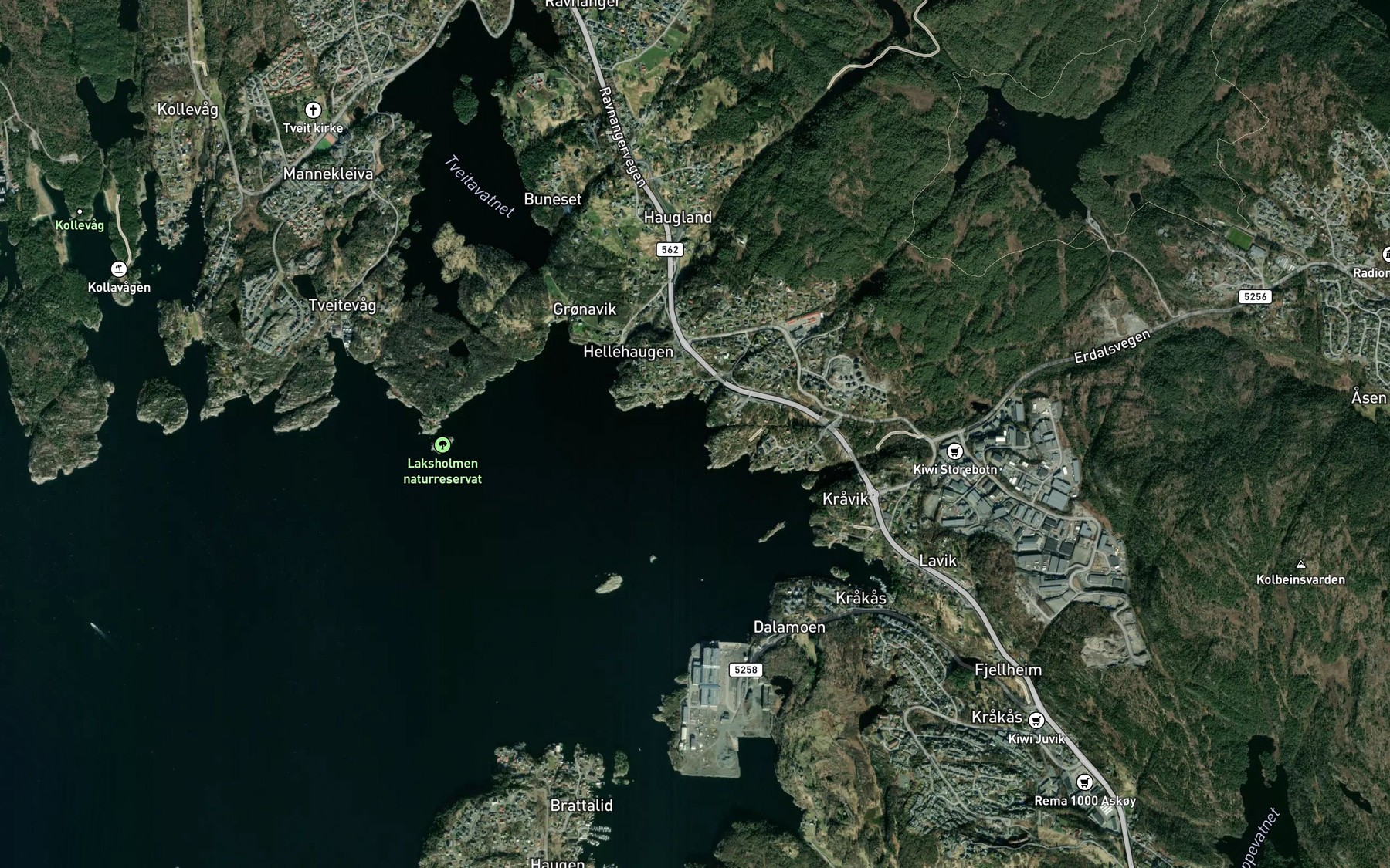 Satellite map of the Kaldholet