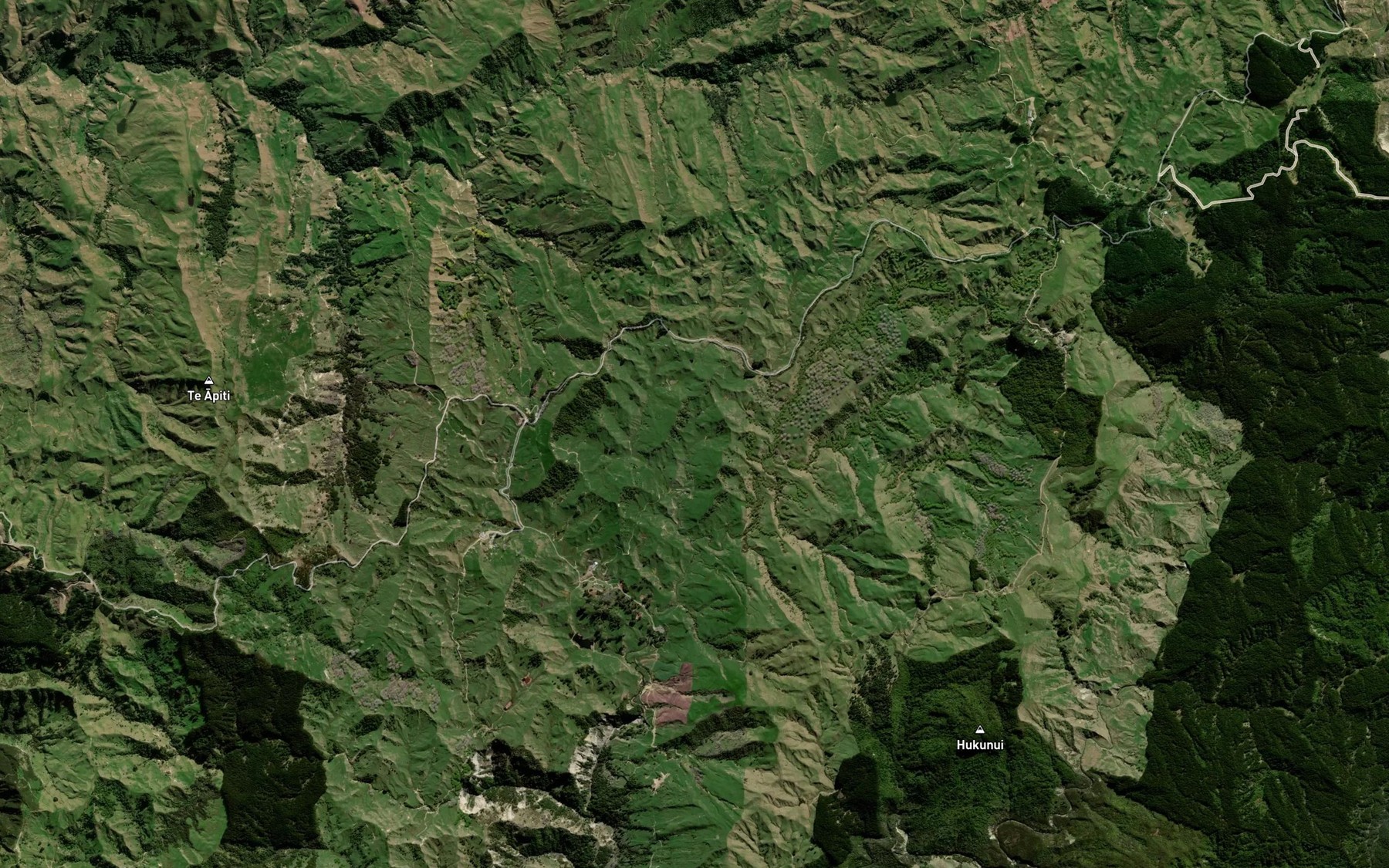 Satellite map of the Rangiora Stream