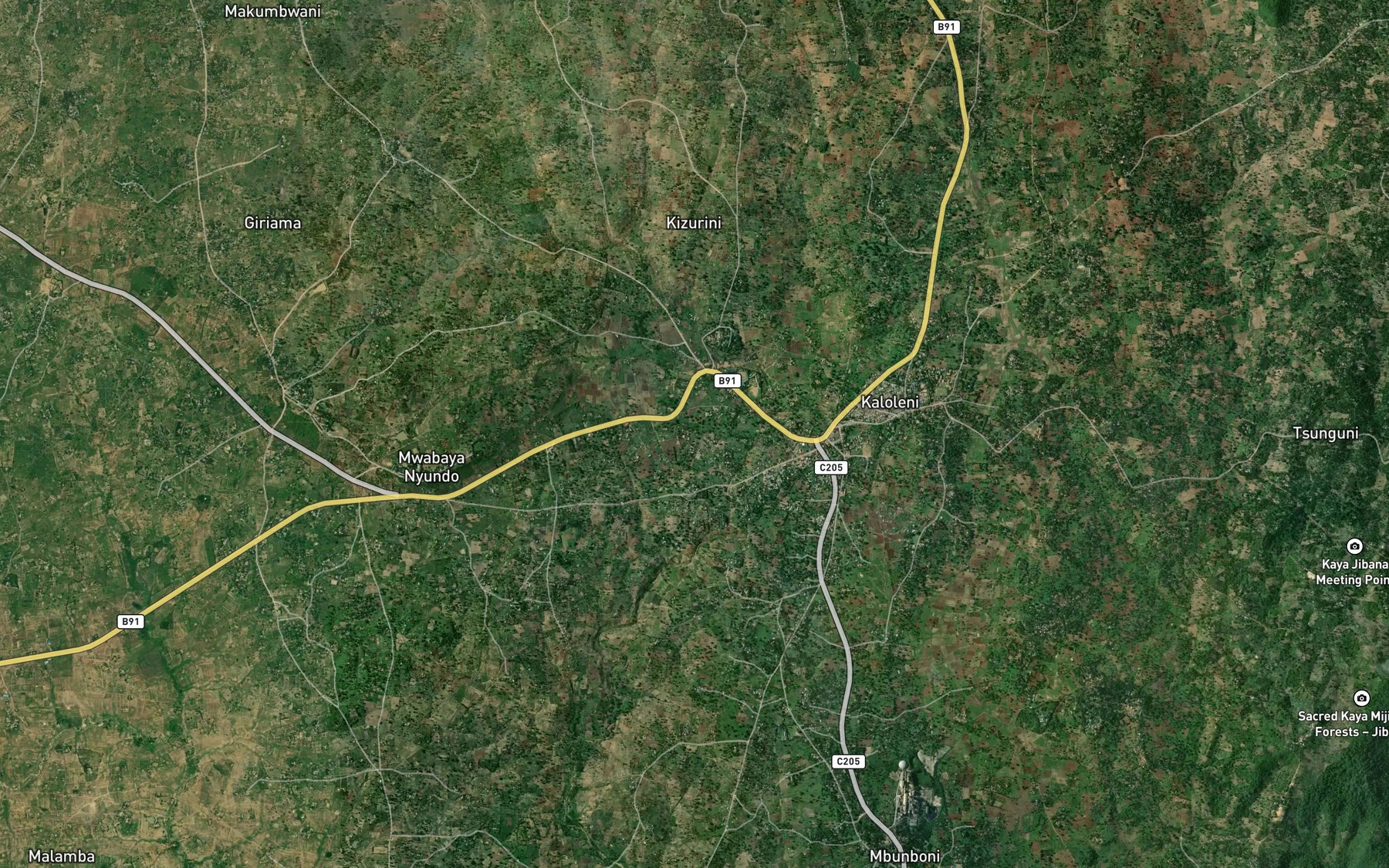 Satellite map of the Ngome