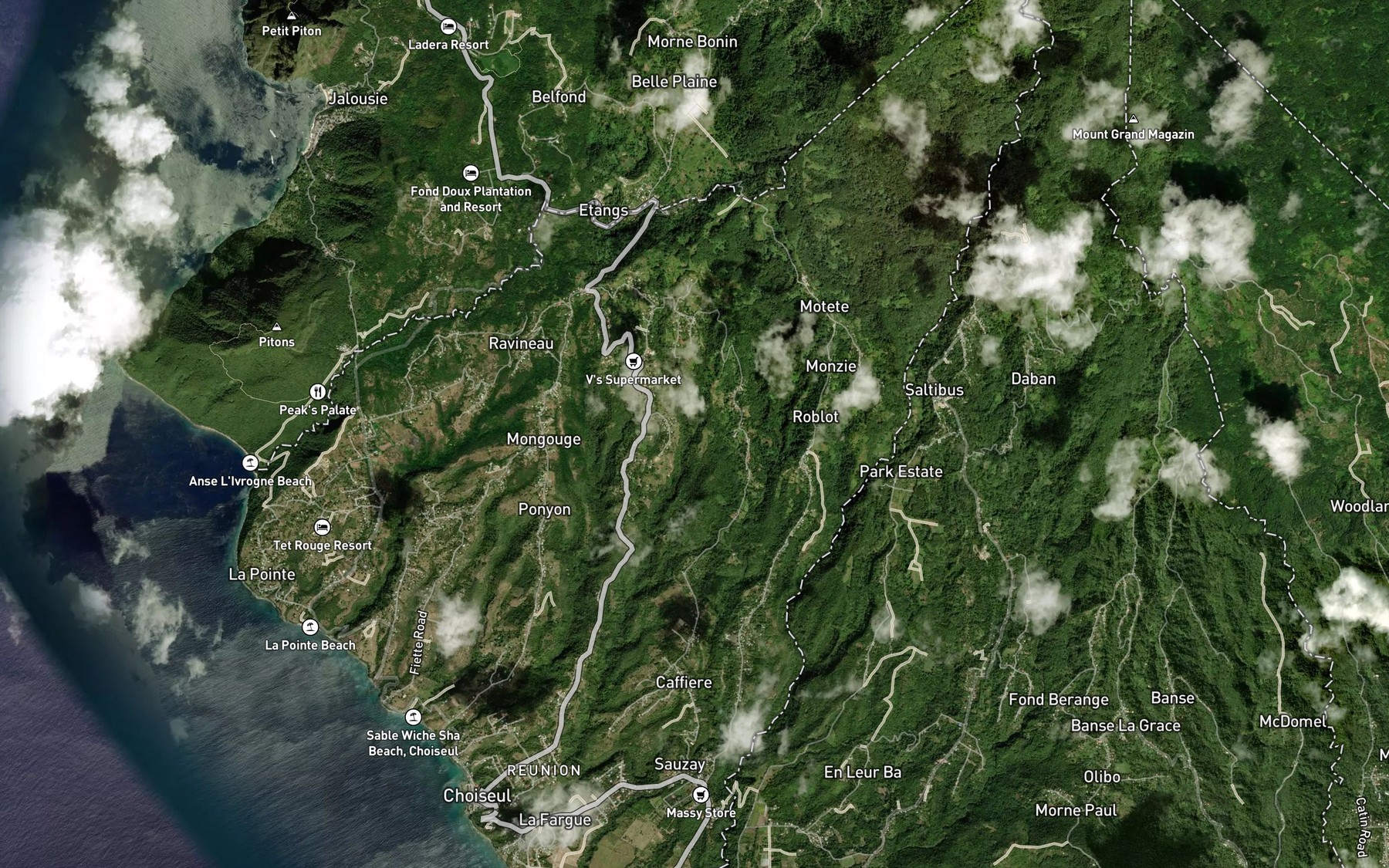 Satellite map of the Ravine Milouis