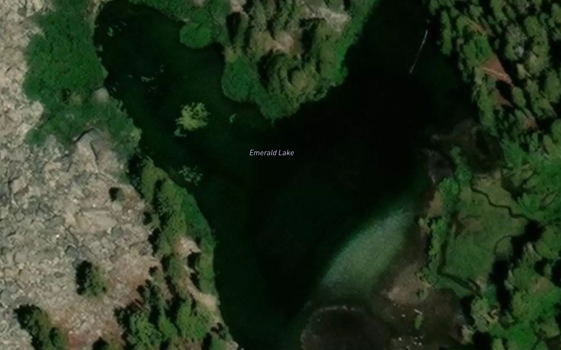 Satellite map of the Emerald Lake