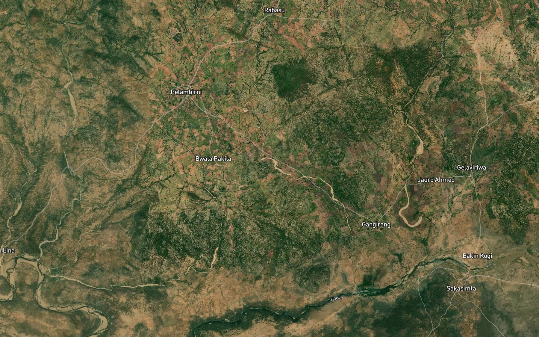 Satellite map of the River Gomjar
