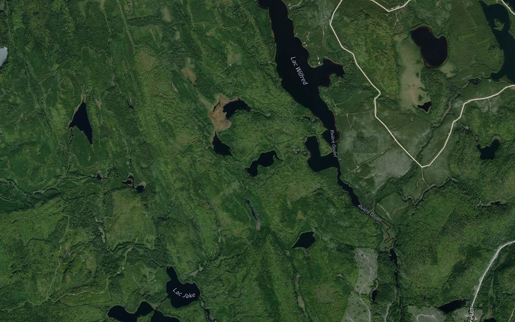 Satellite map of the Lac Isis