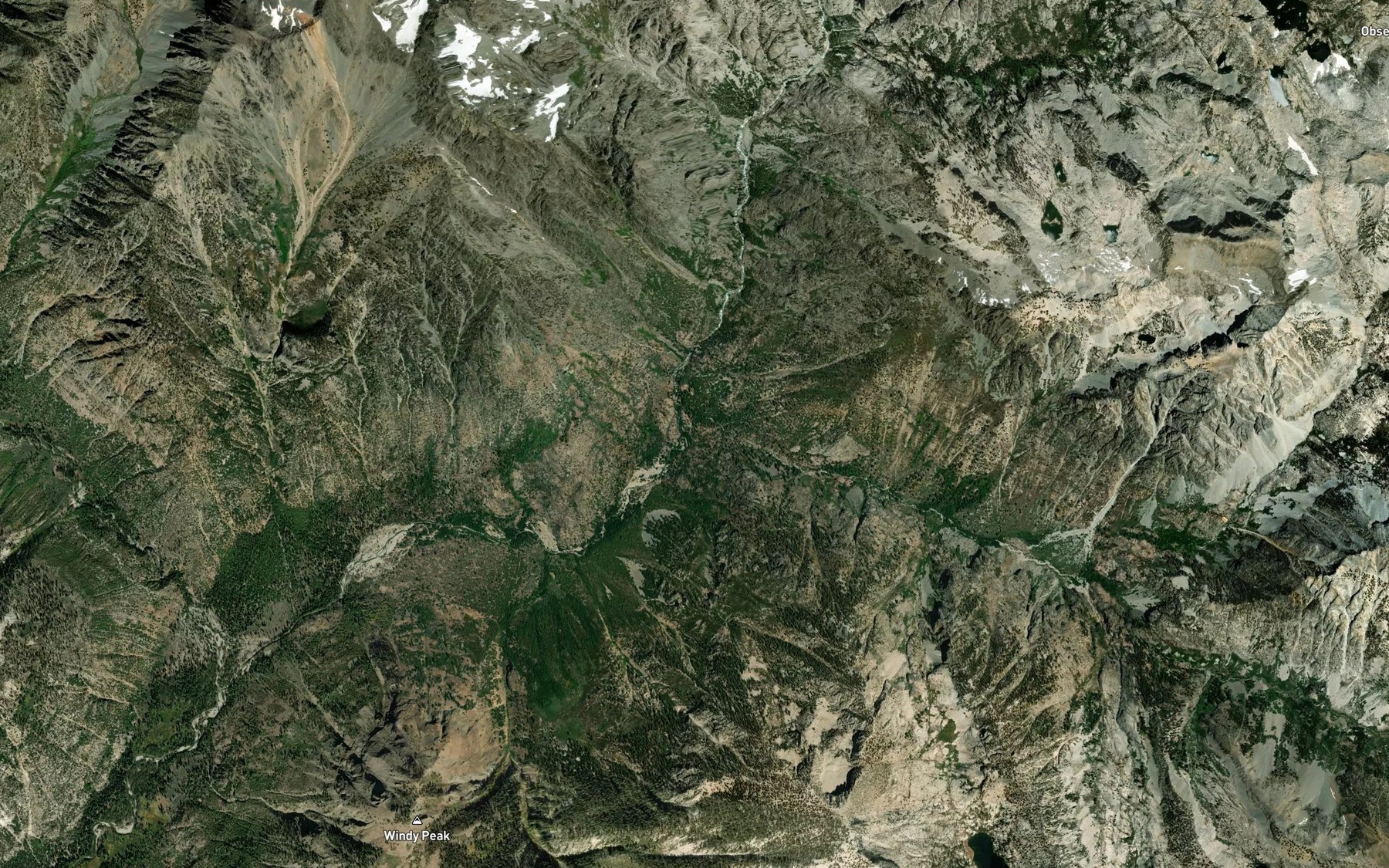 Satellite map of the Cartridge Creek
