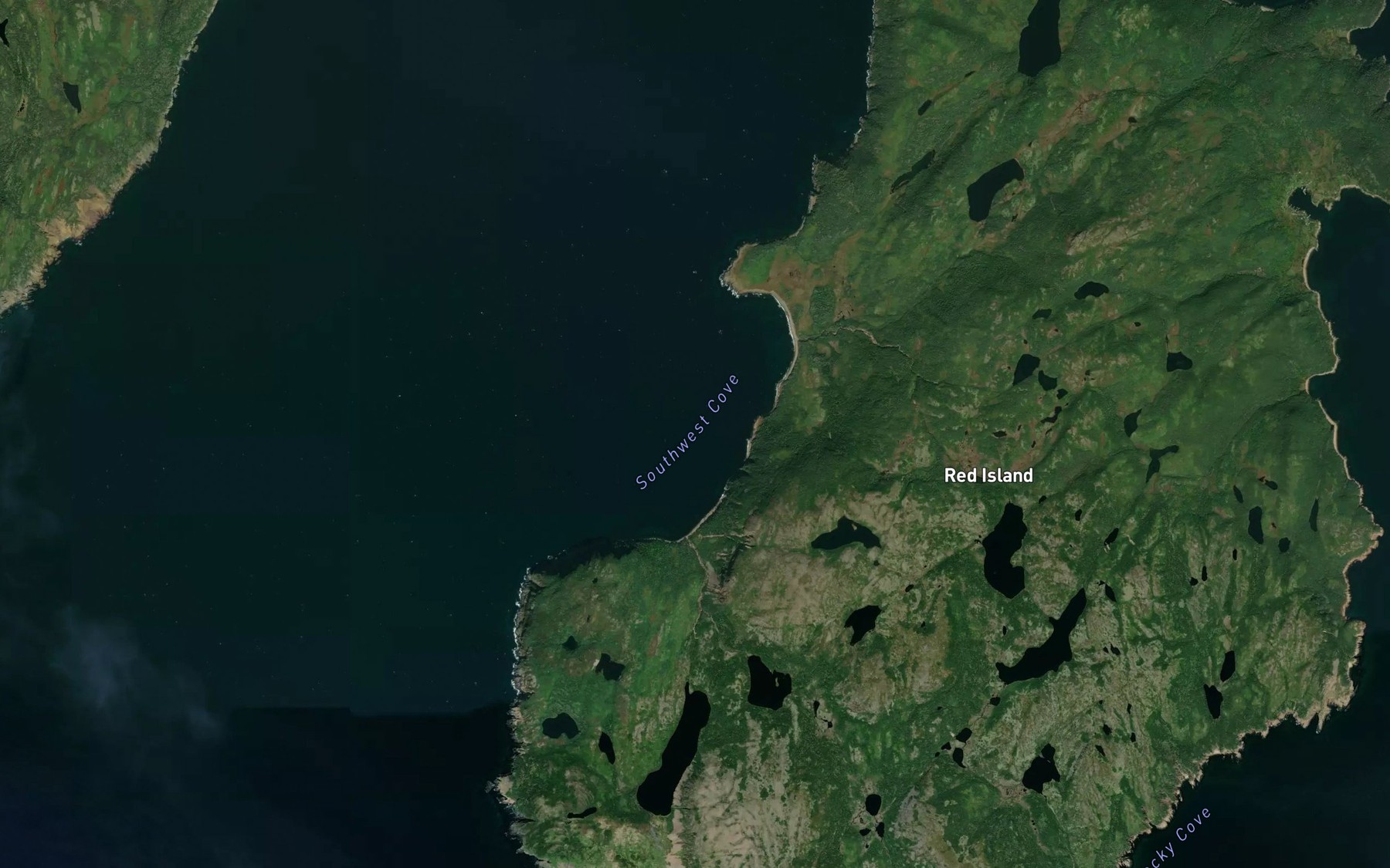 Satellite map of the Southwest Cove