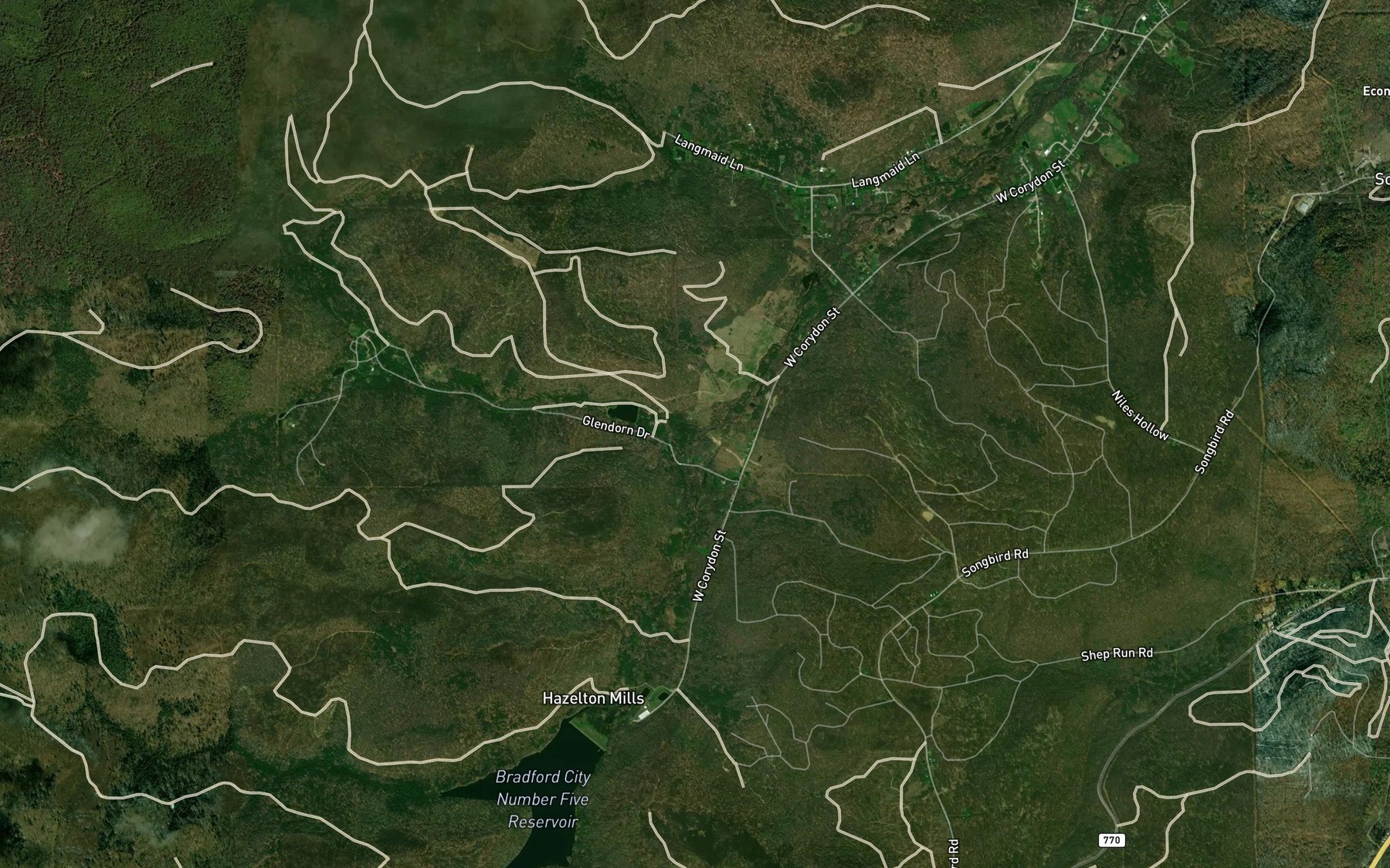 Satellite map of the Fuller Brook