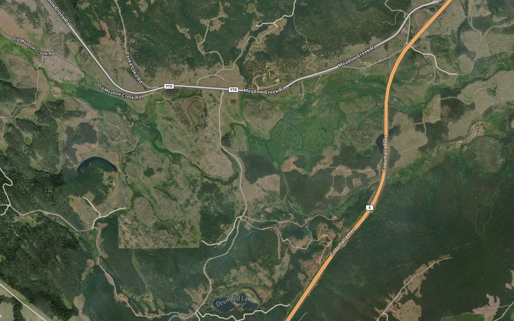 Satellite map of the Hay Brook