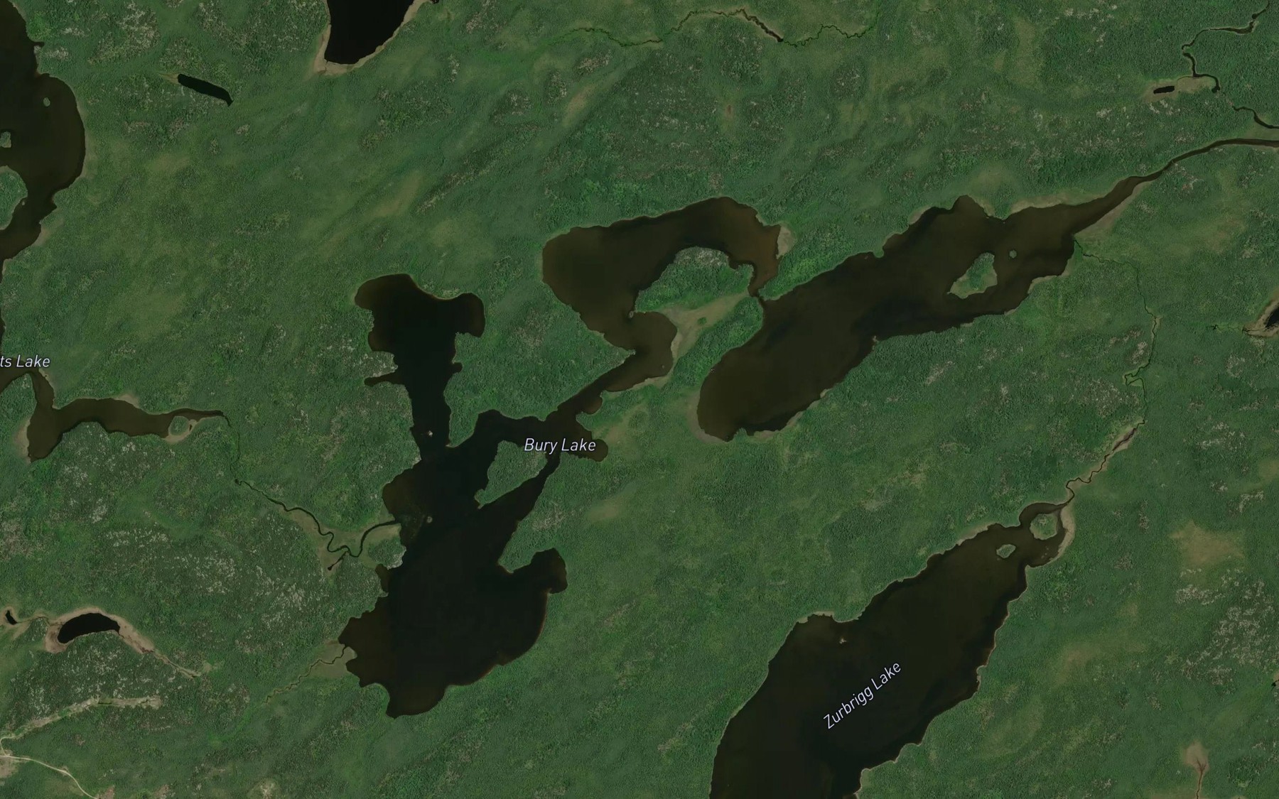 Satellite map of the Bury Lake